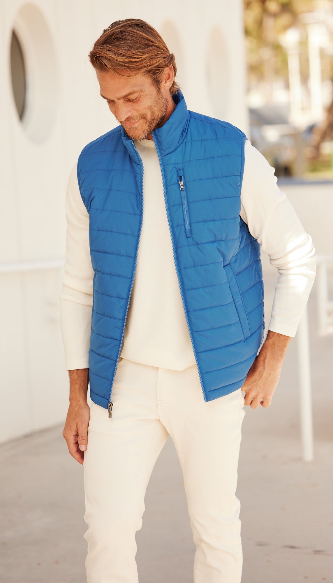 QUILTED MENS CIRE VEST