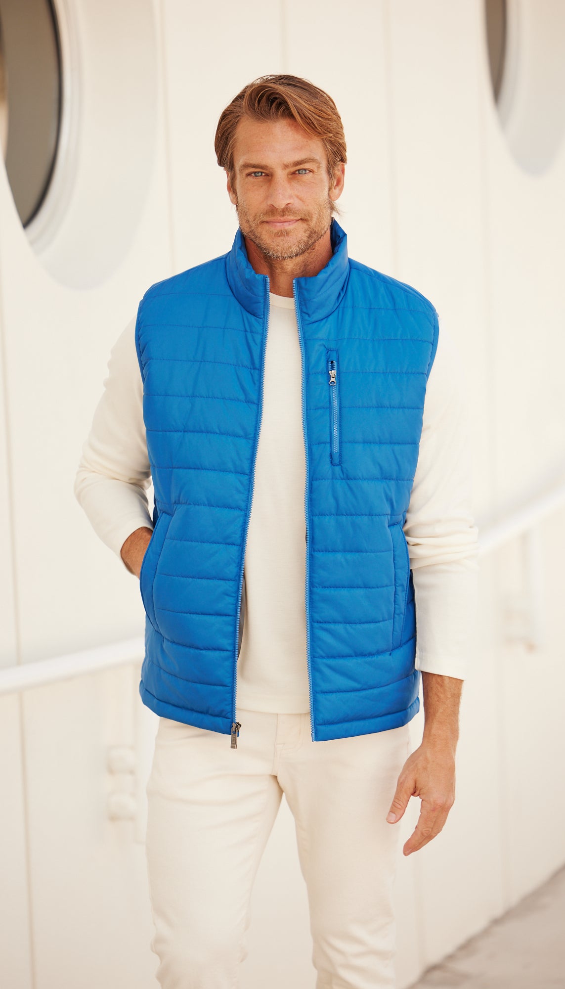 QUILTED MENS CIRE VEST