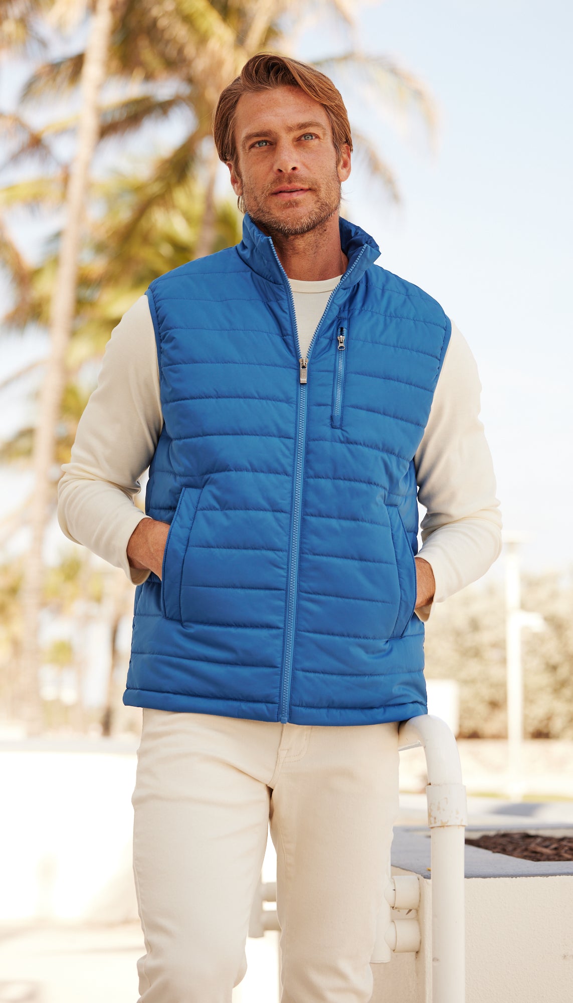 QUILTED MENS CIRE VEST