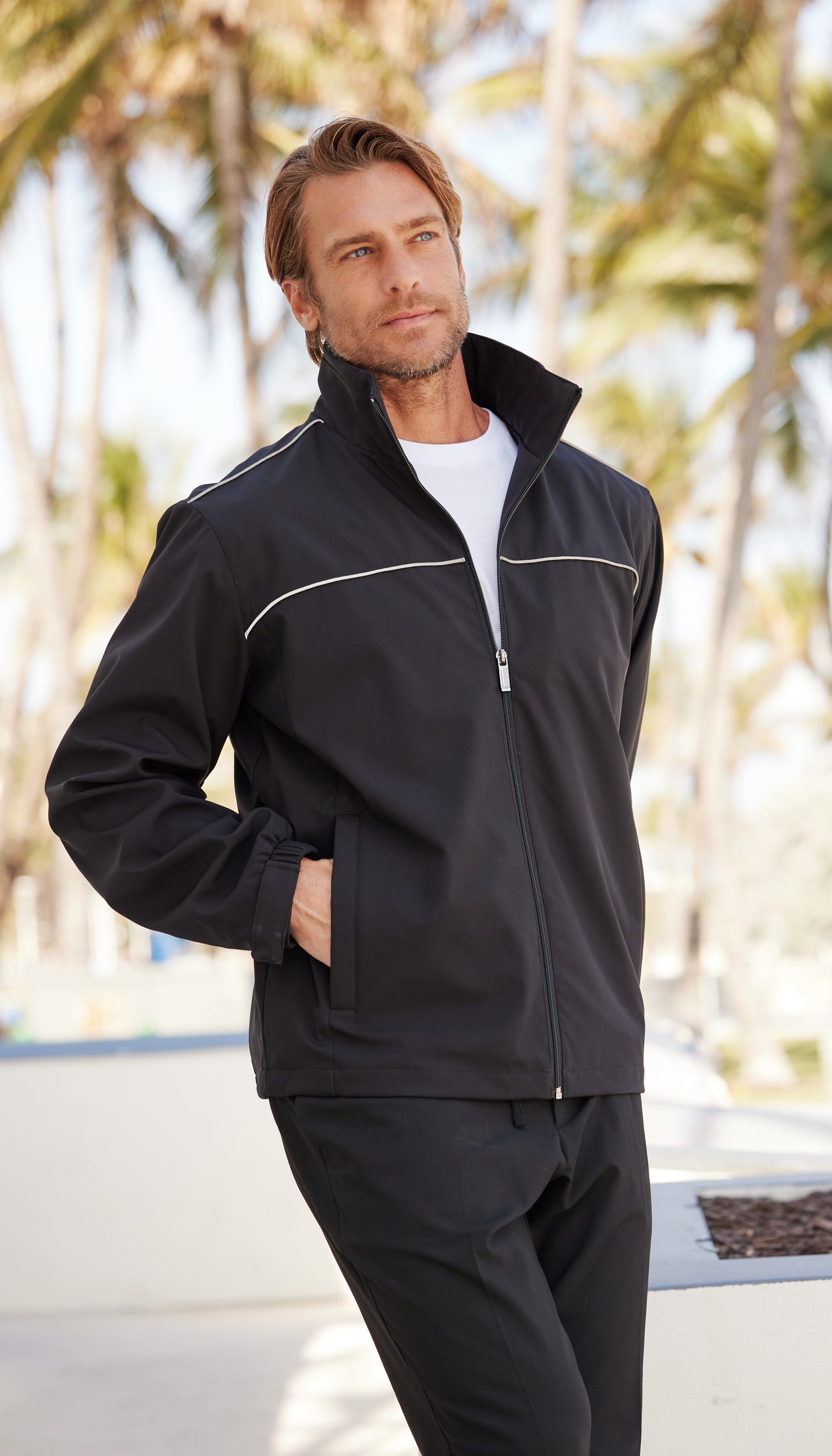 FLEX TECH JACKET WITH REFLECTIVE PIPING