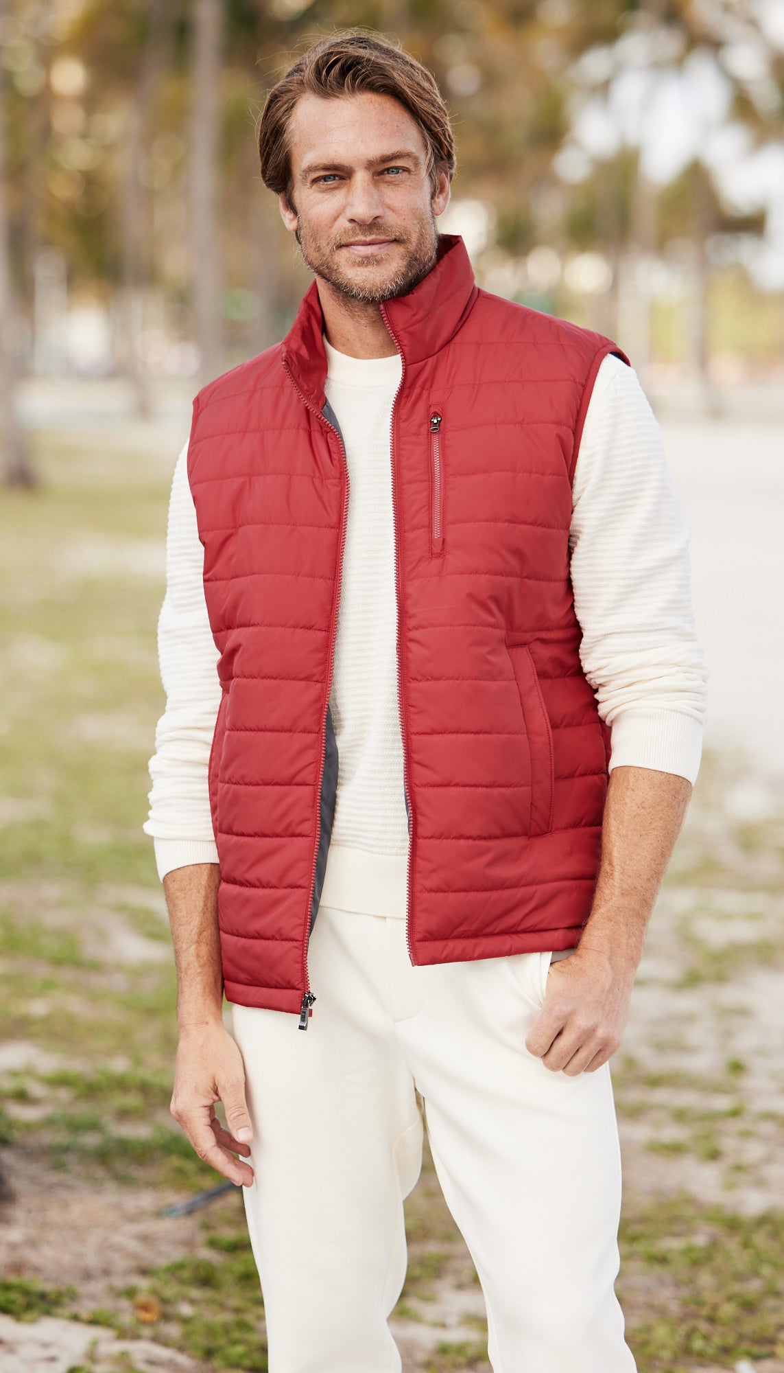 QUILTED MENS CIRE VEST