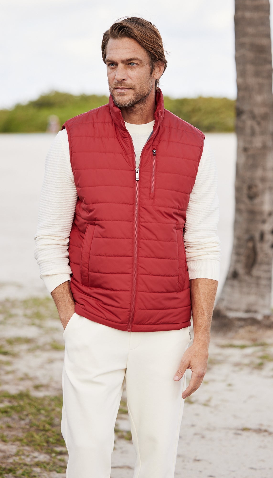 QUILTED MENS CIRE VEST