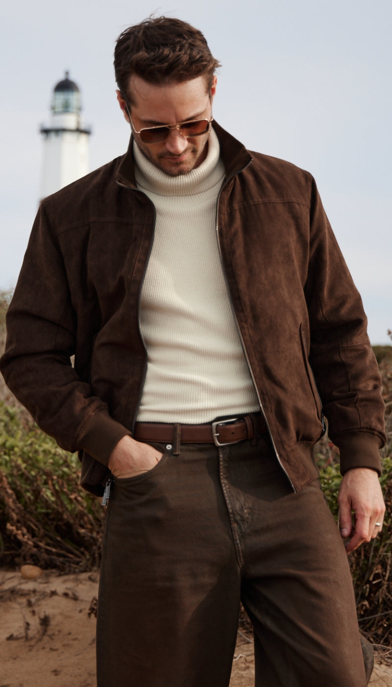 MICROSUEDE BOMBER JACKET