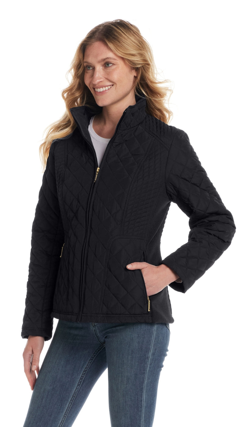 MIXED QUILTED JACKET WITH SIDE STRETCH