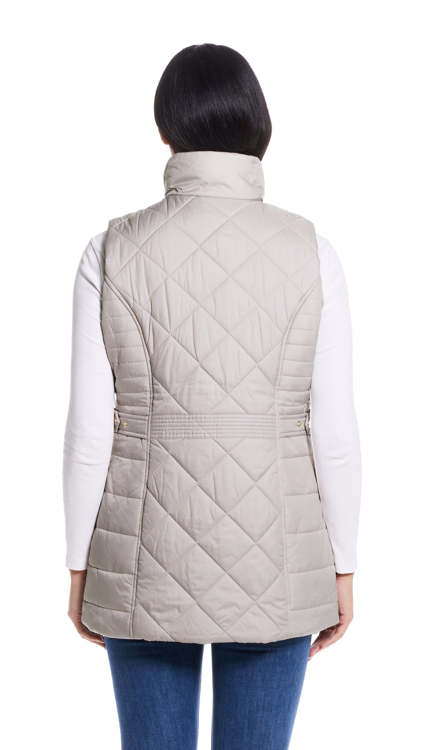 DIAMOND QUILTED LONGLINE VEST
