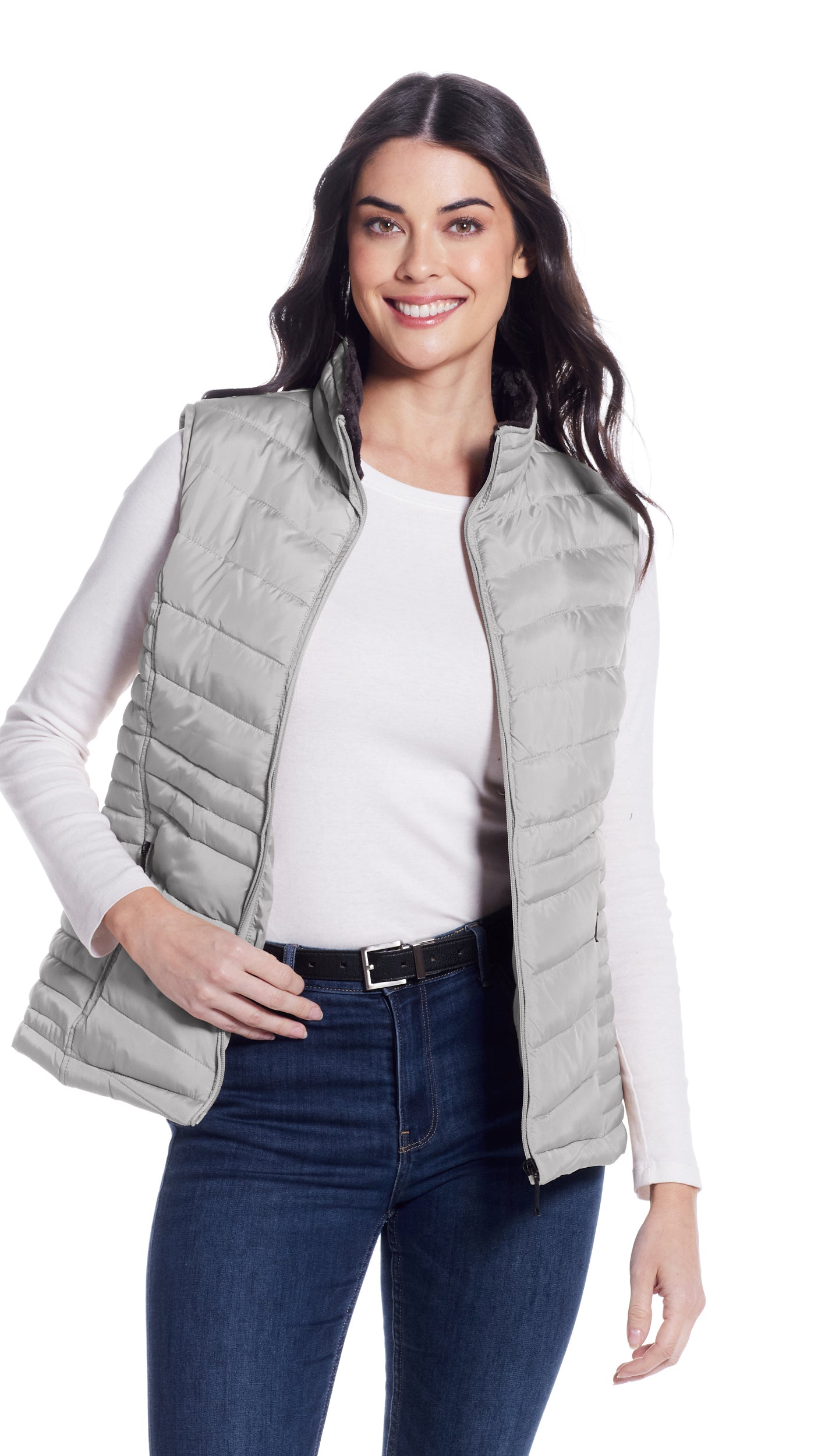 QUILTED PUFFER VEST WITH PLUSH LINING