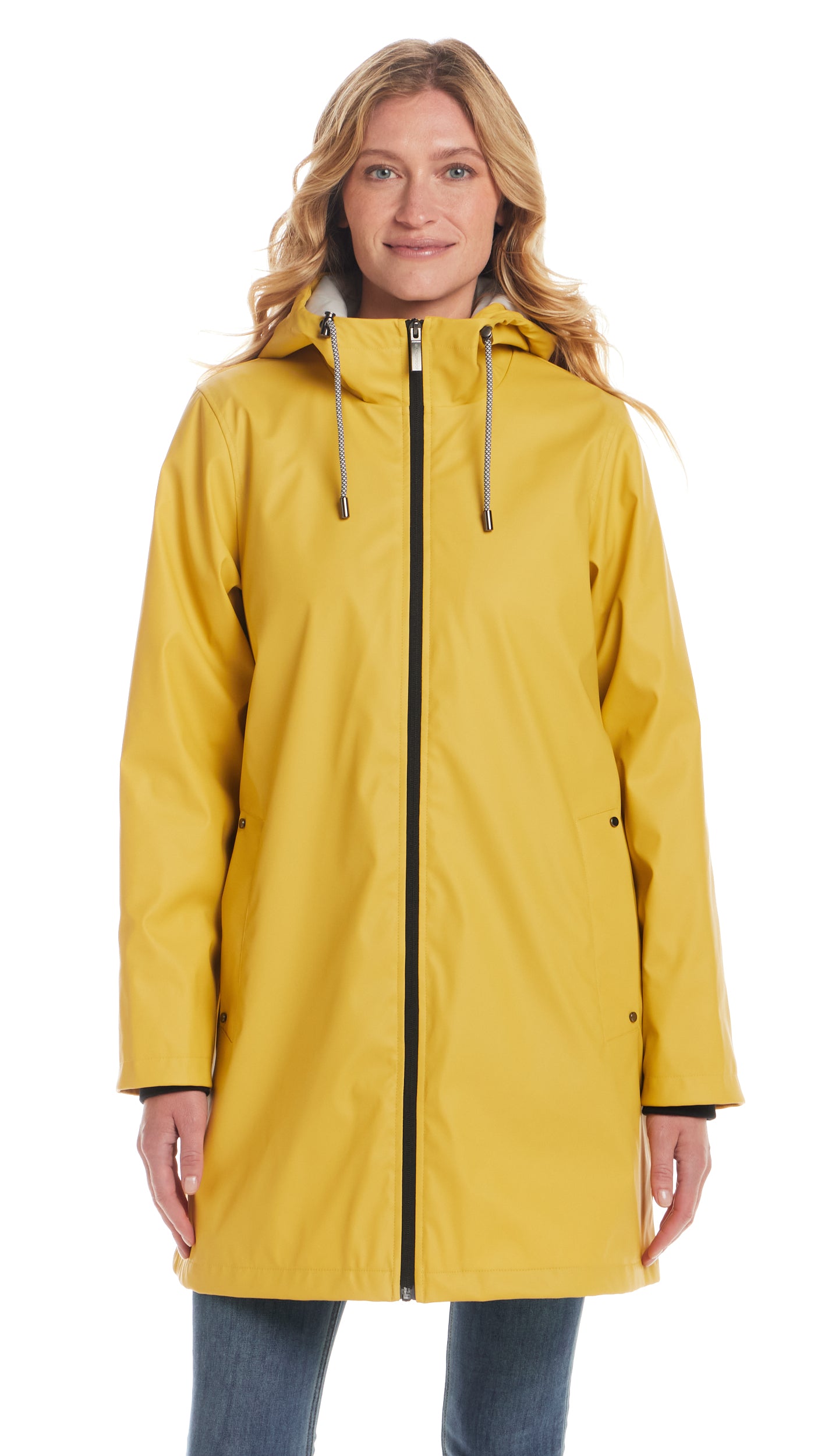 HOODED A-LINE RAIN SLICKER