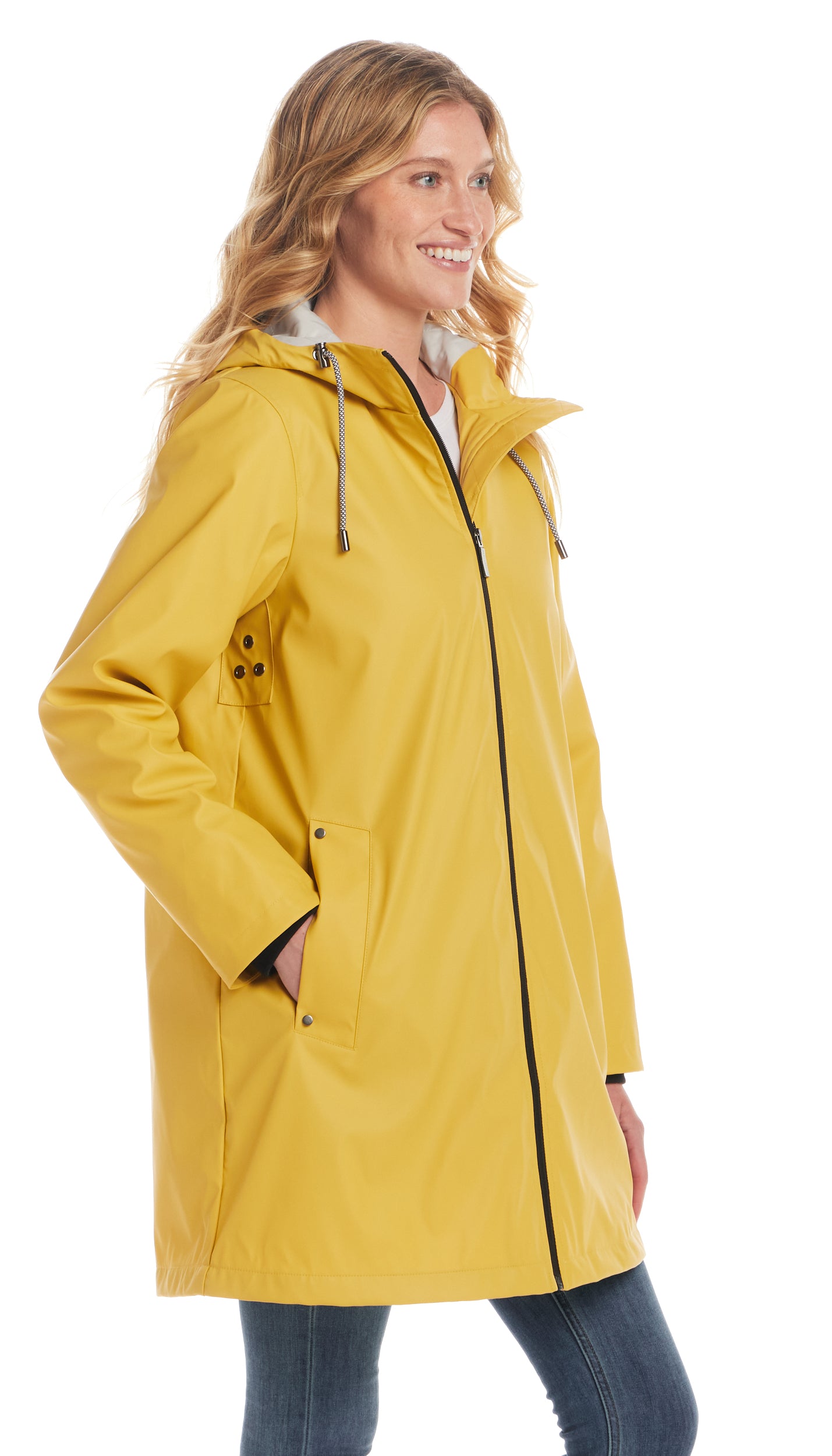 HOODED A-LINE RAIN SLICKER