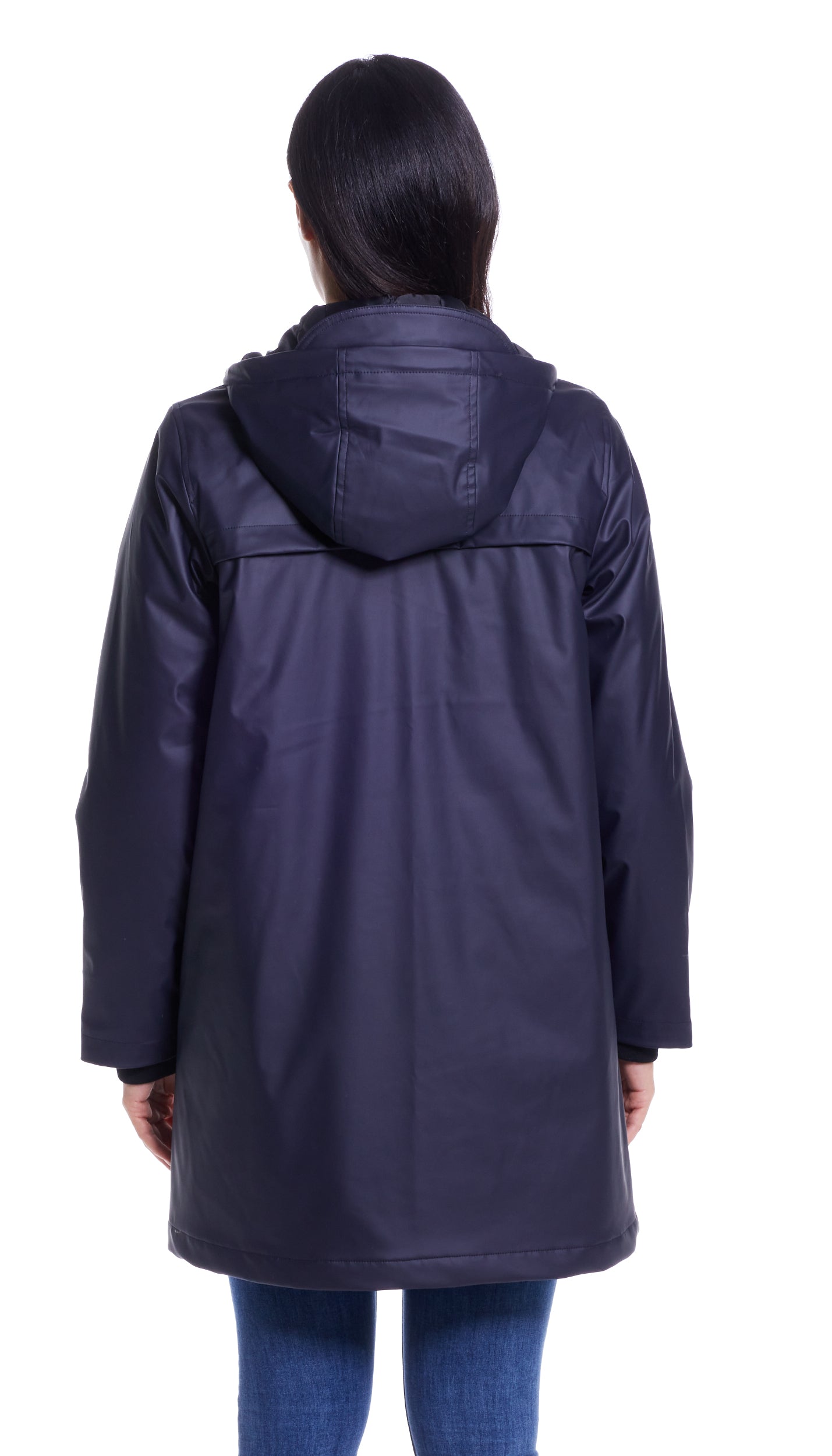 HOODED A-LINE RAIN SLICKER