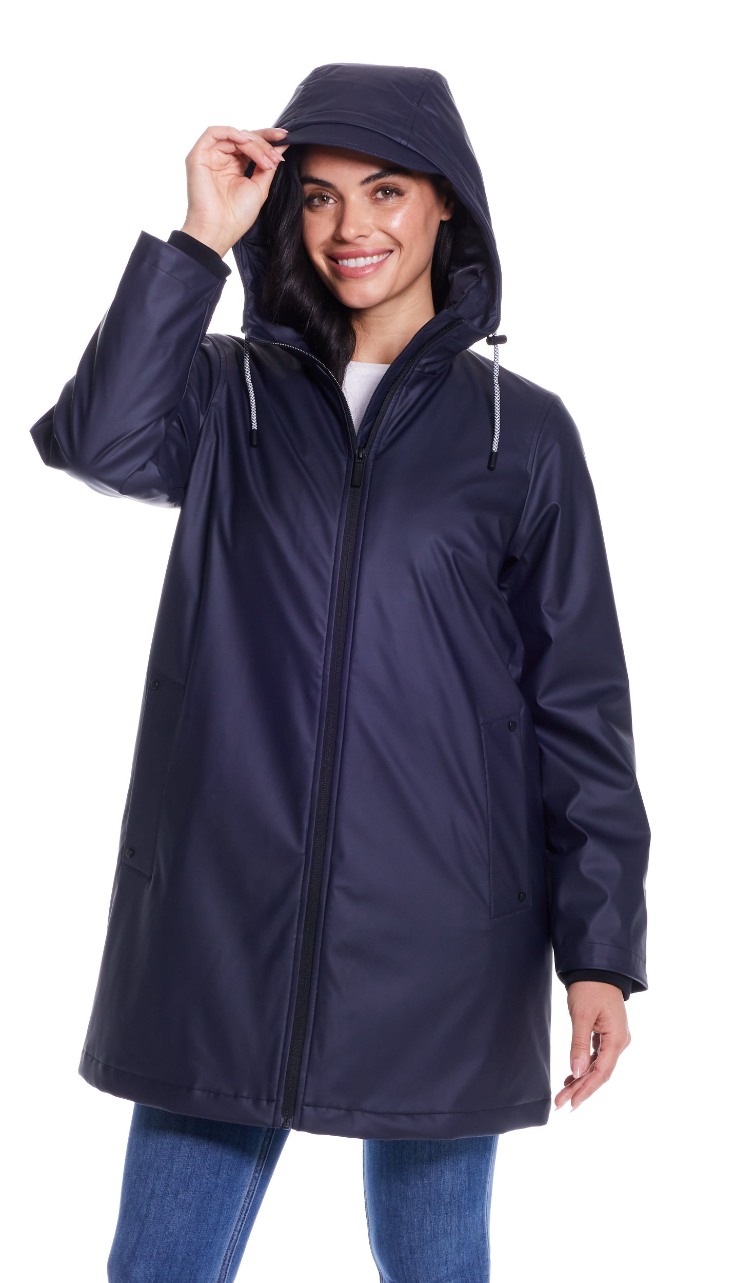 HOODED A-LINE RAIN SLICKER