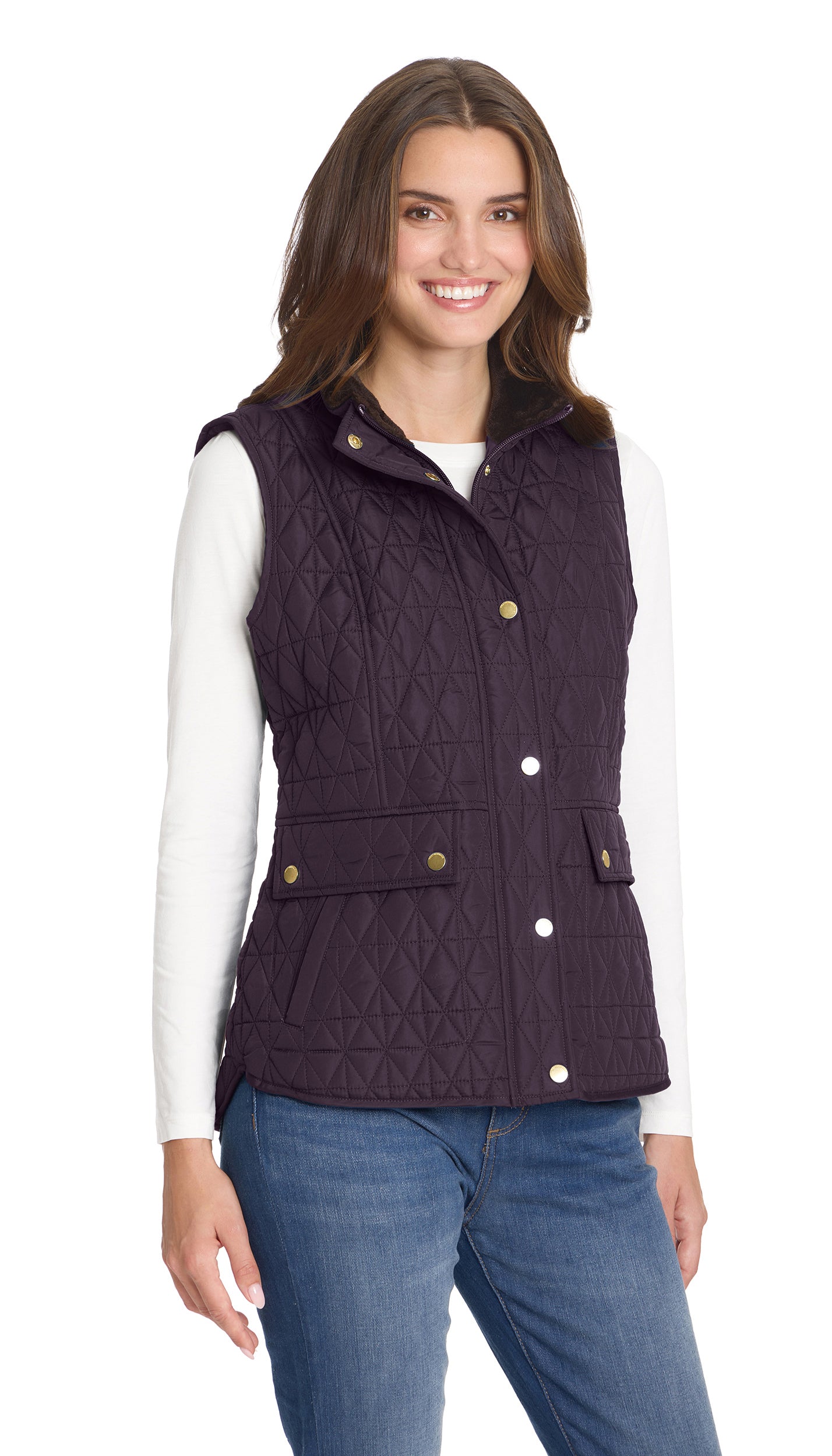 MULTI QUILTED PLUSH LINED VEST