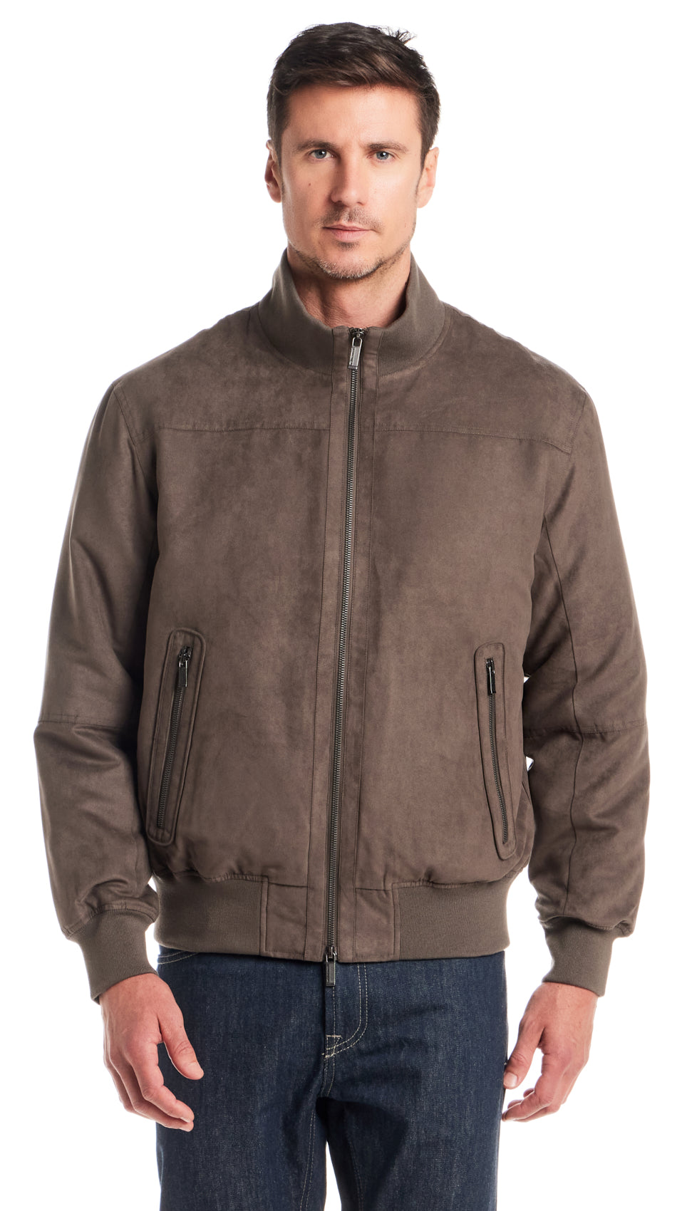 MICROSUEDE BOMBER JACKET