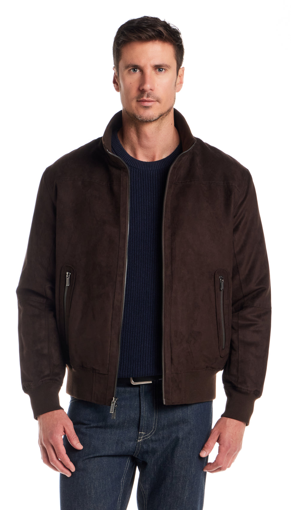 MICROSUEDE BOMBER JACKET