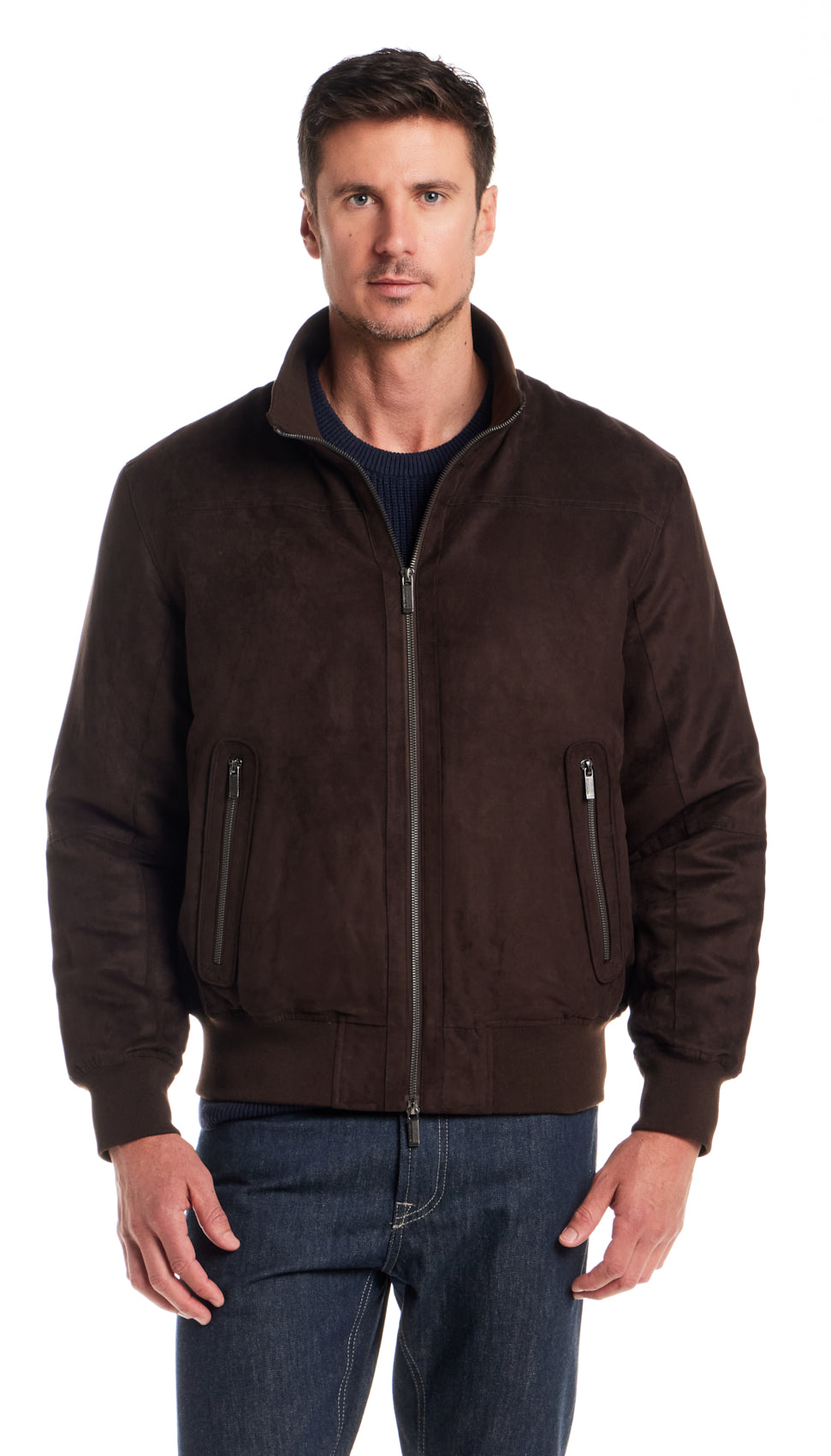 MICROSUEDE BOMBER JACKET