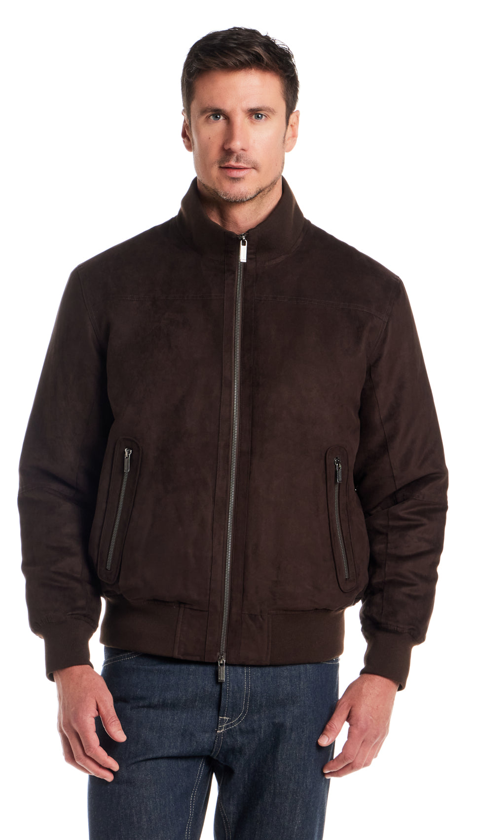 MICROSUEDE BOMBER JACKET