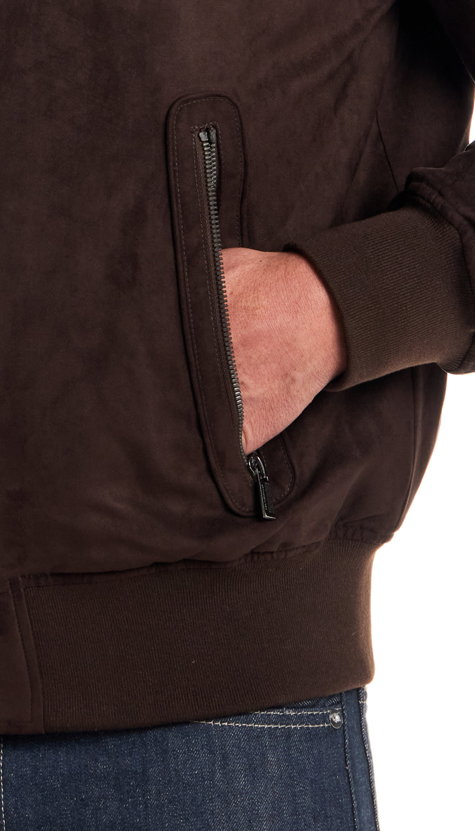 MICROSUEDE BOMBER JACKET