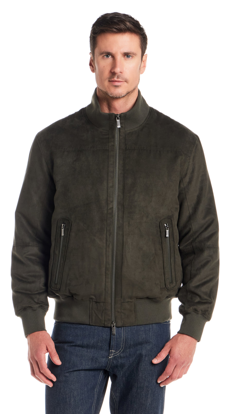 MICROSUEDE BOMBER JACKET