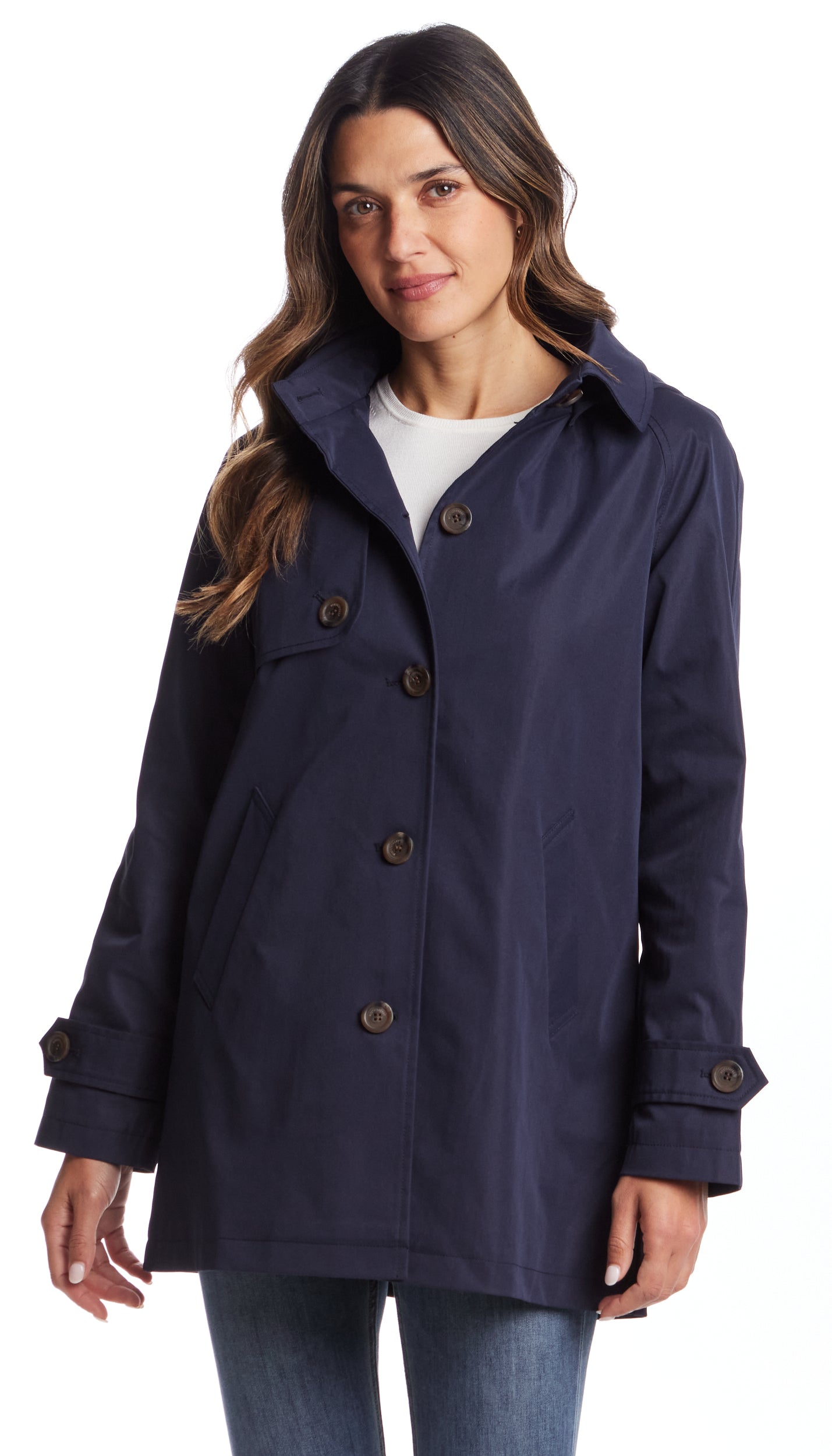 BUTTON FRONT HOODED TOPPER