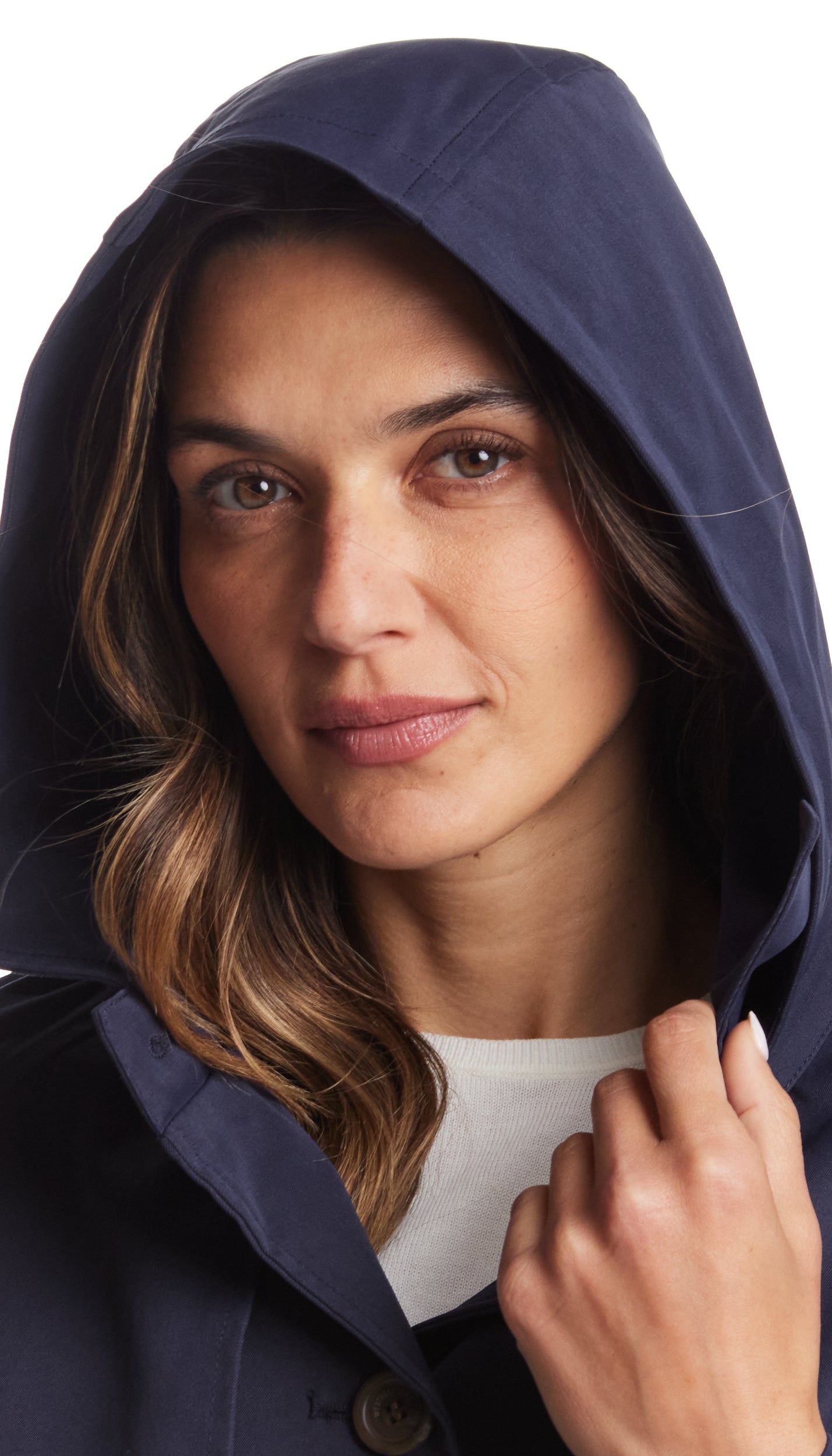 BUTTON FRONT HOODED TOPPER