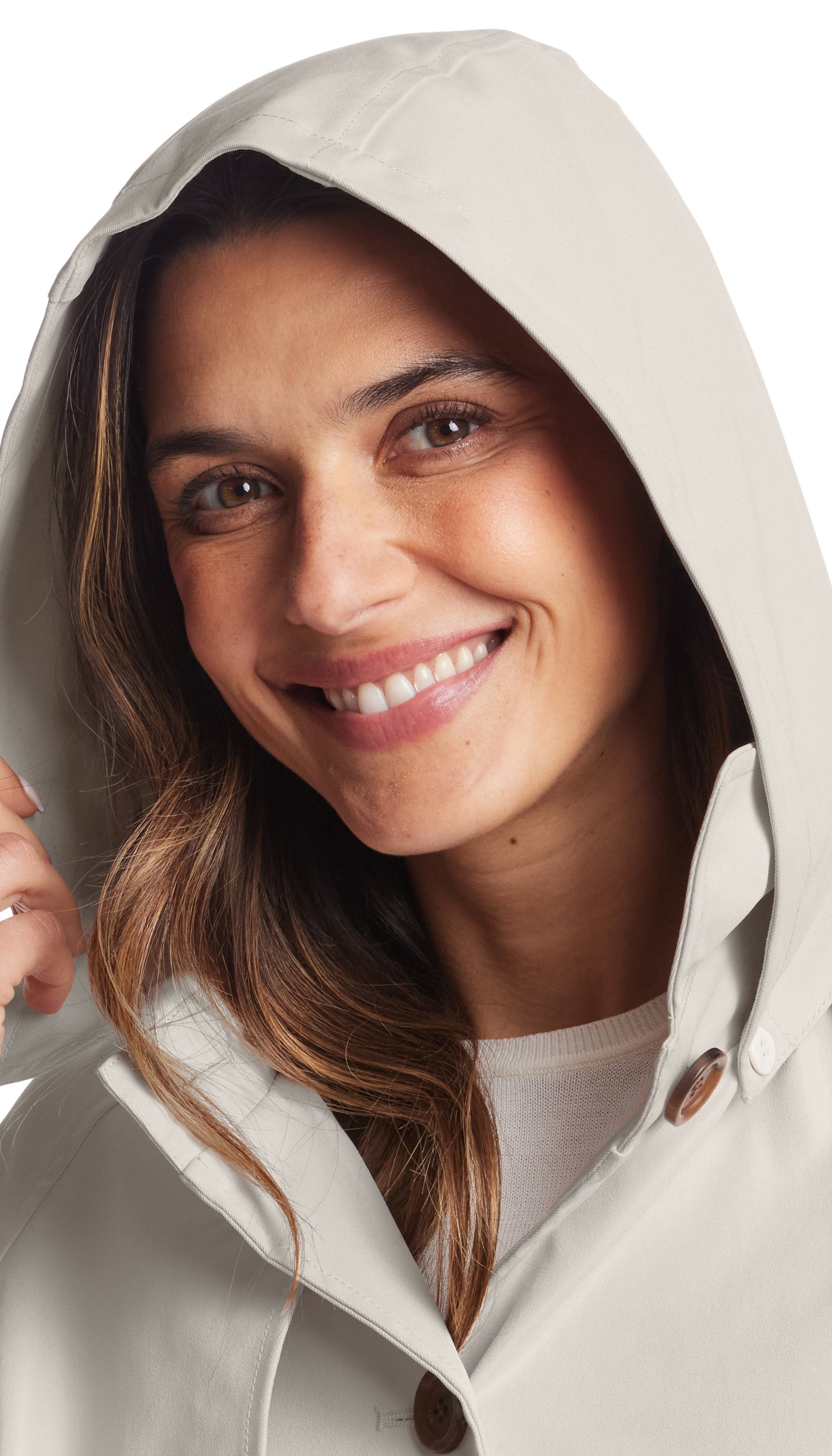 BUTTON FRONT HOODED TOPPER