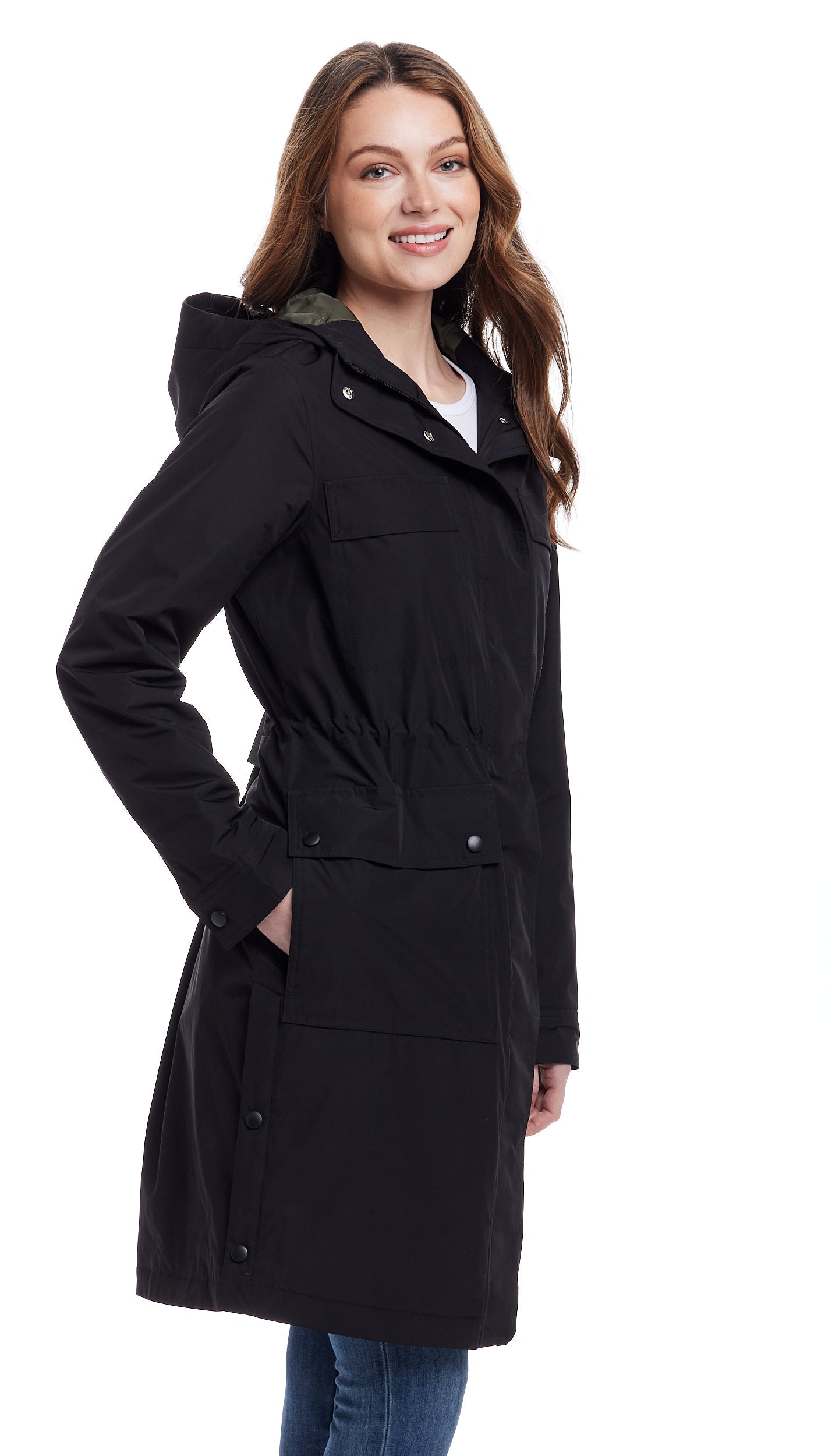 UTILITARIAN HOODED RAIN COAT