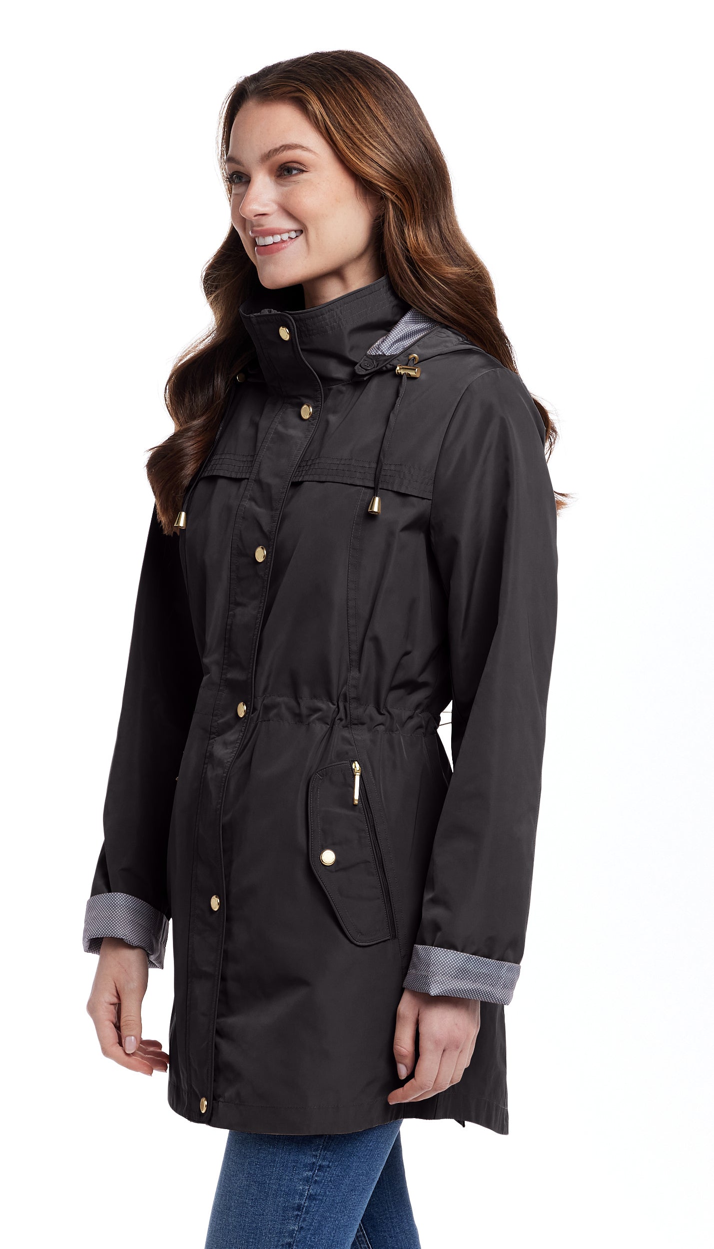 HOODED ANORAK WITH TURN BACK CUFFS