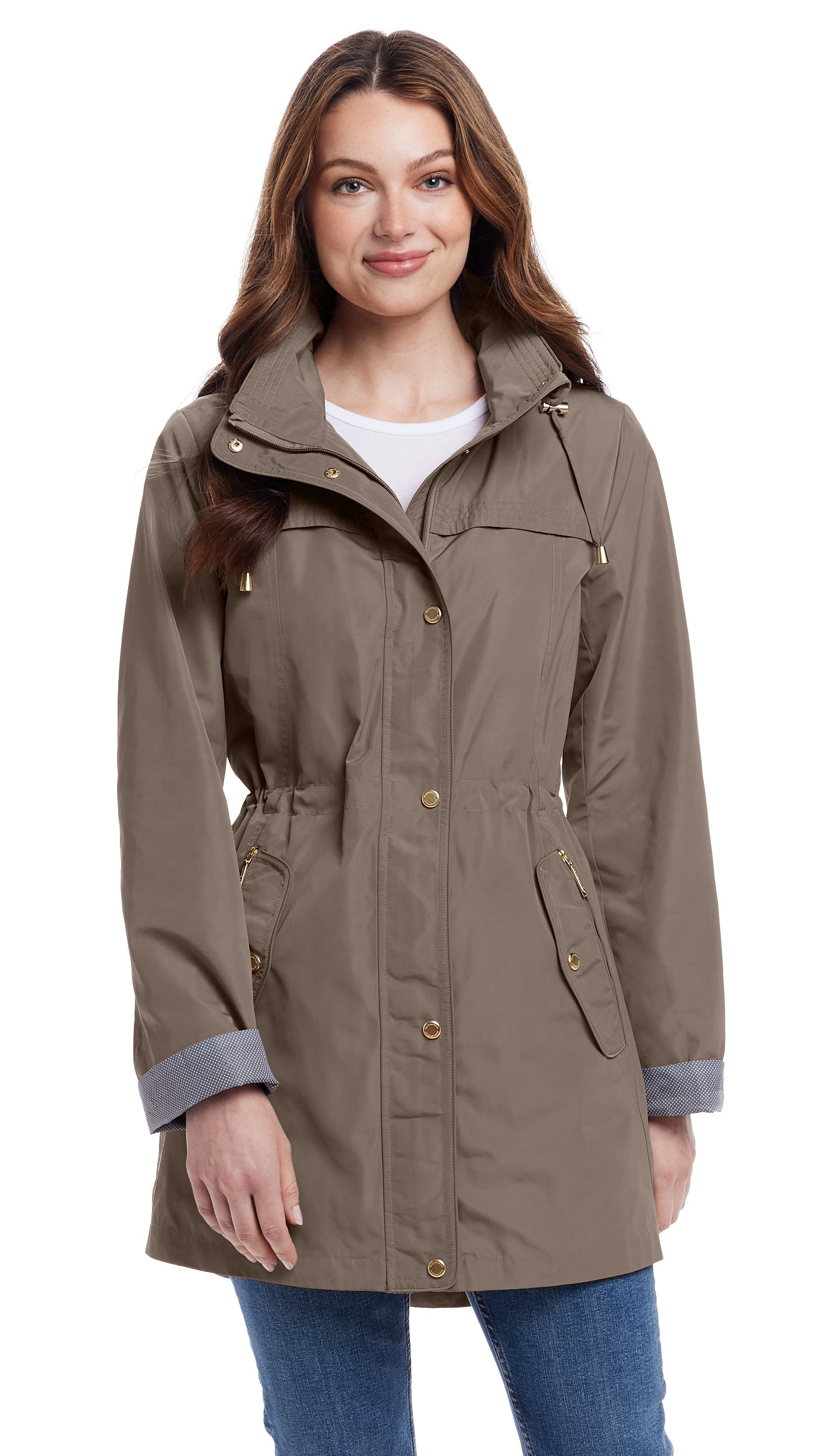 HOODED ANORAK WITH TURN BACK CUFFS