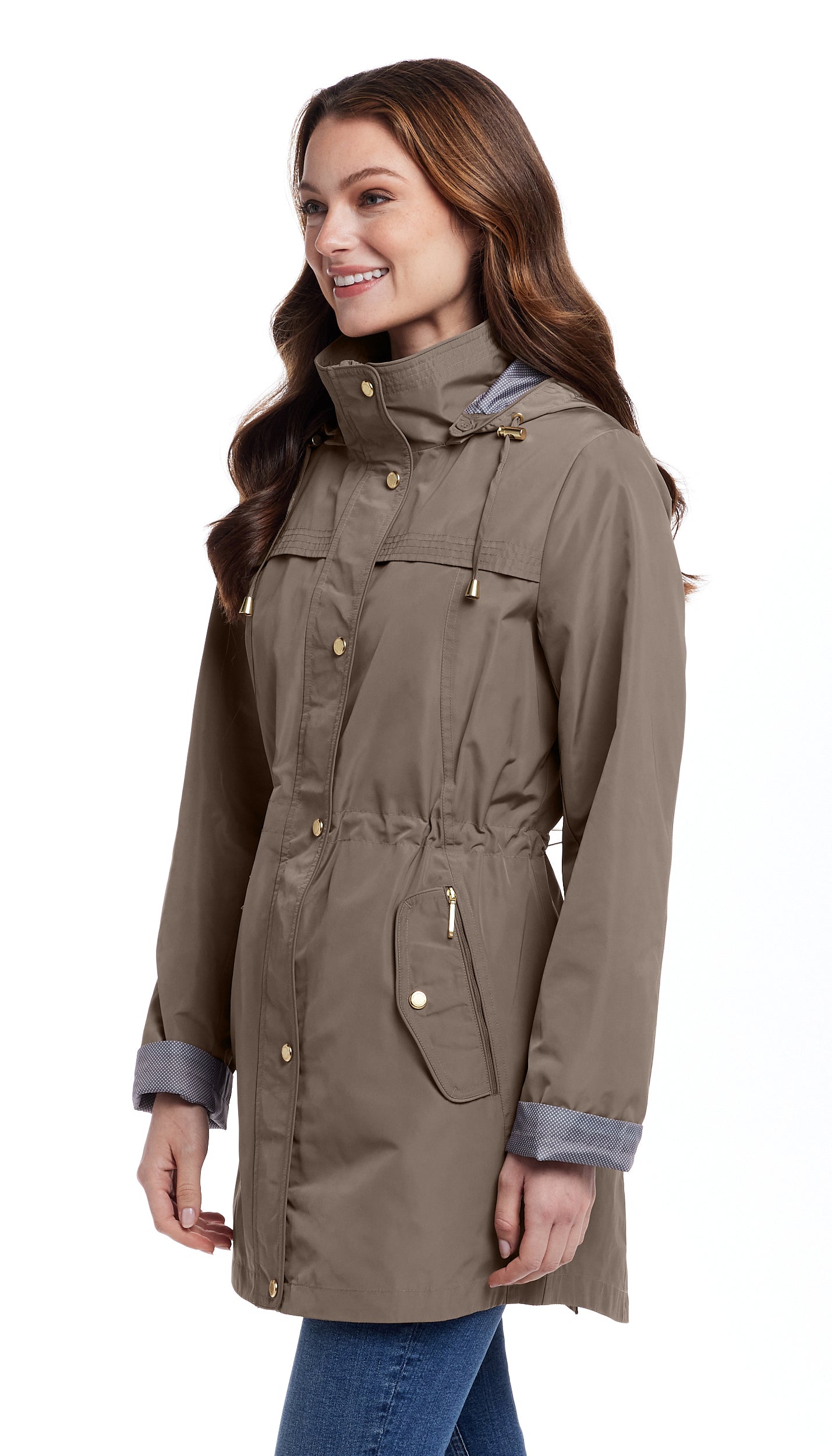 HOODED ANORAK WITH TURN BACK CUFFS