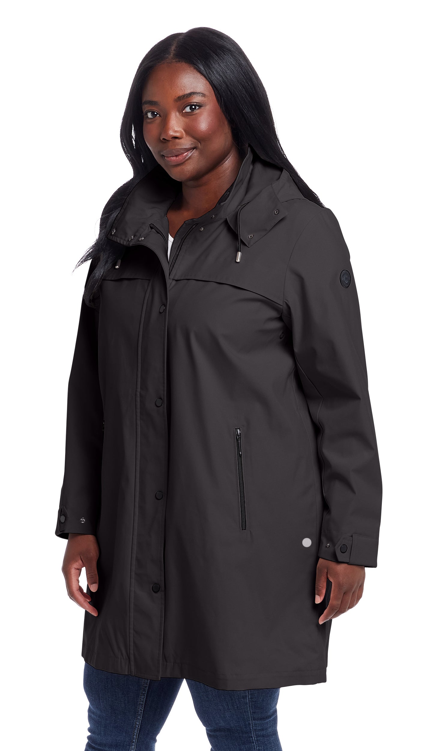 HOODED A-LINE RAIN JACKET