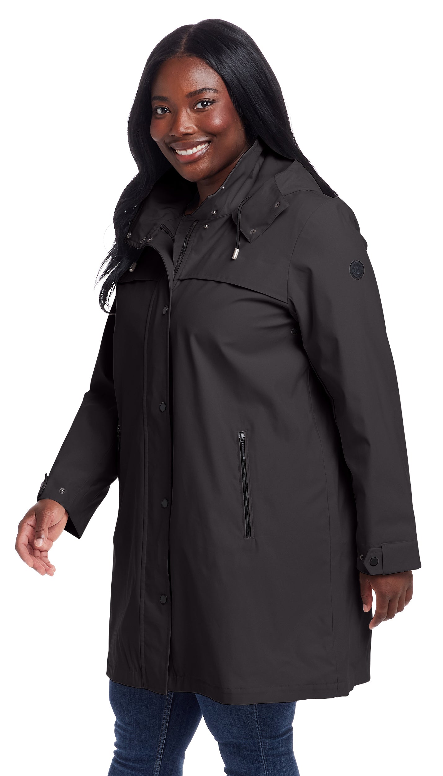 HOODED A-LINE RAIN JACKET