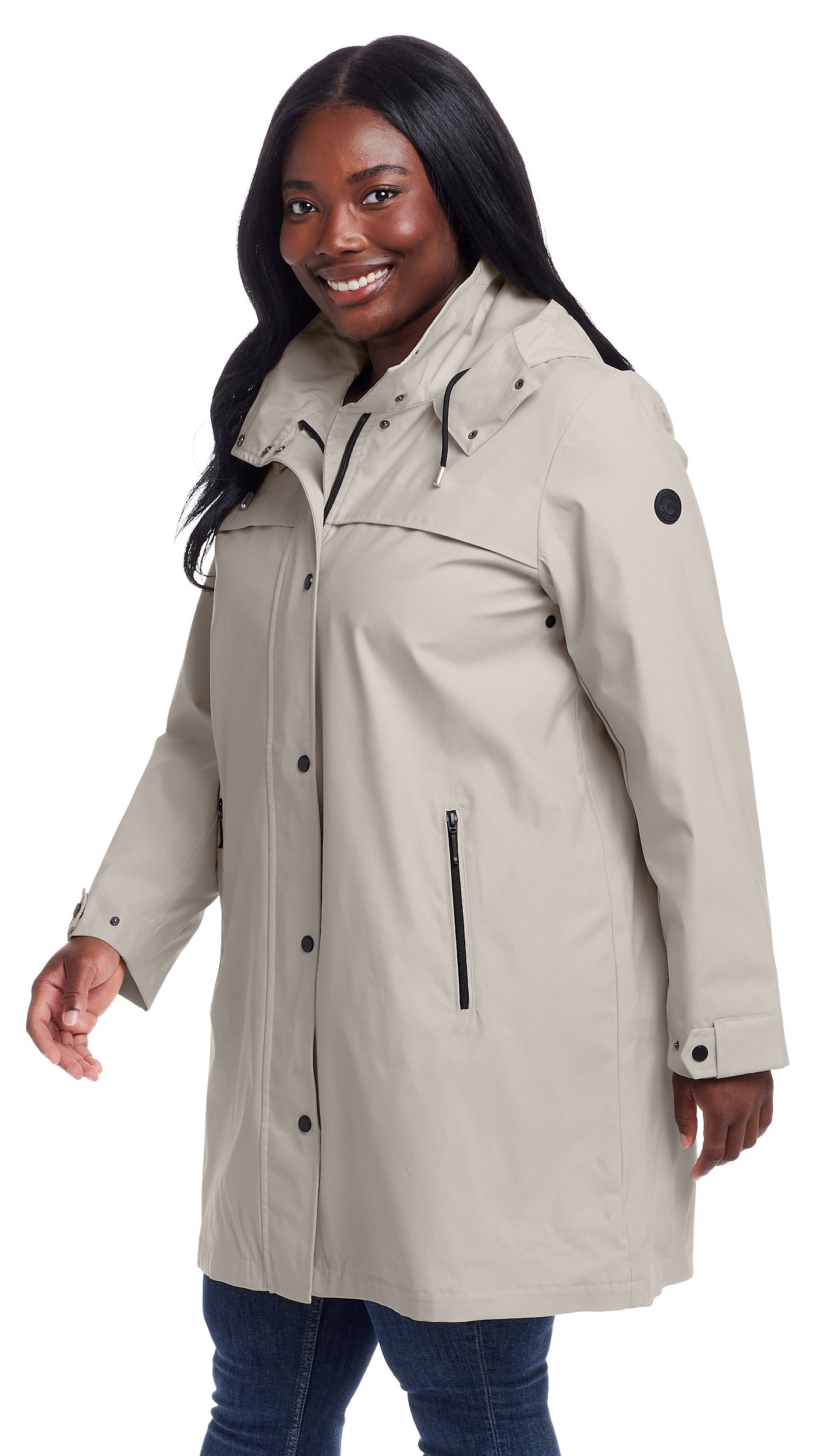 HOODED A-LINE RAIN JACKET