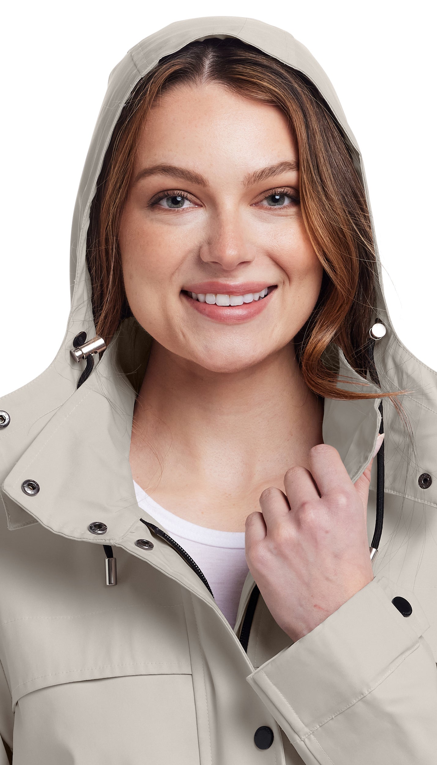 HOODED A-LINE RAIN JACKET