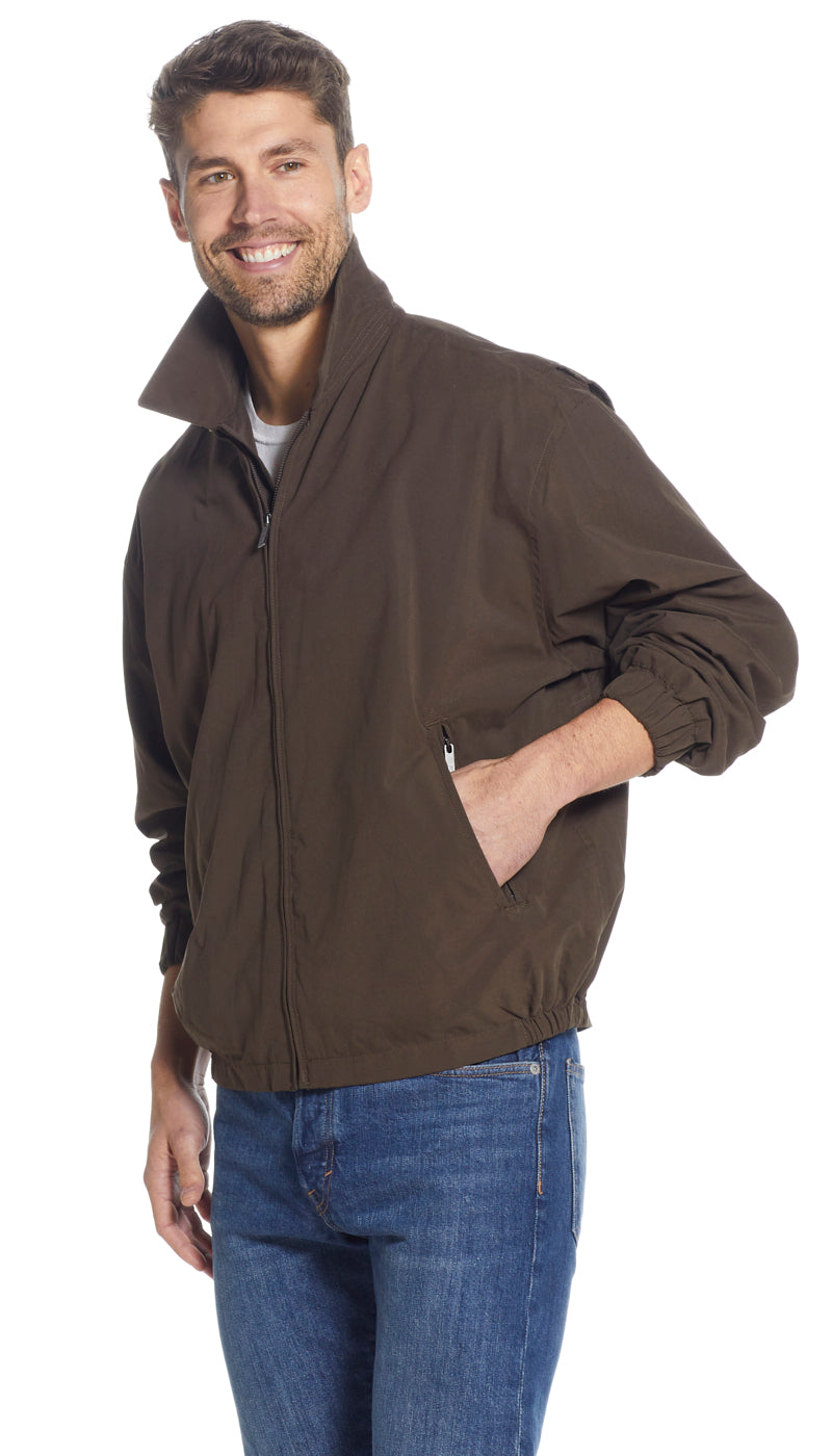 MICROFIBER ELASTIC WAIST BOMBER JACKET