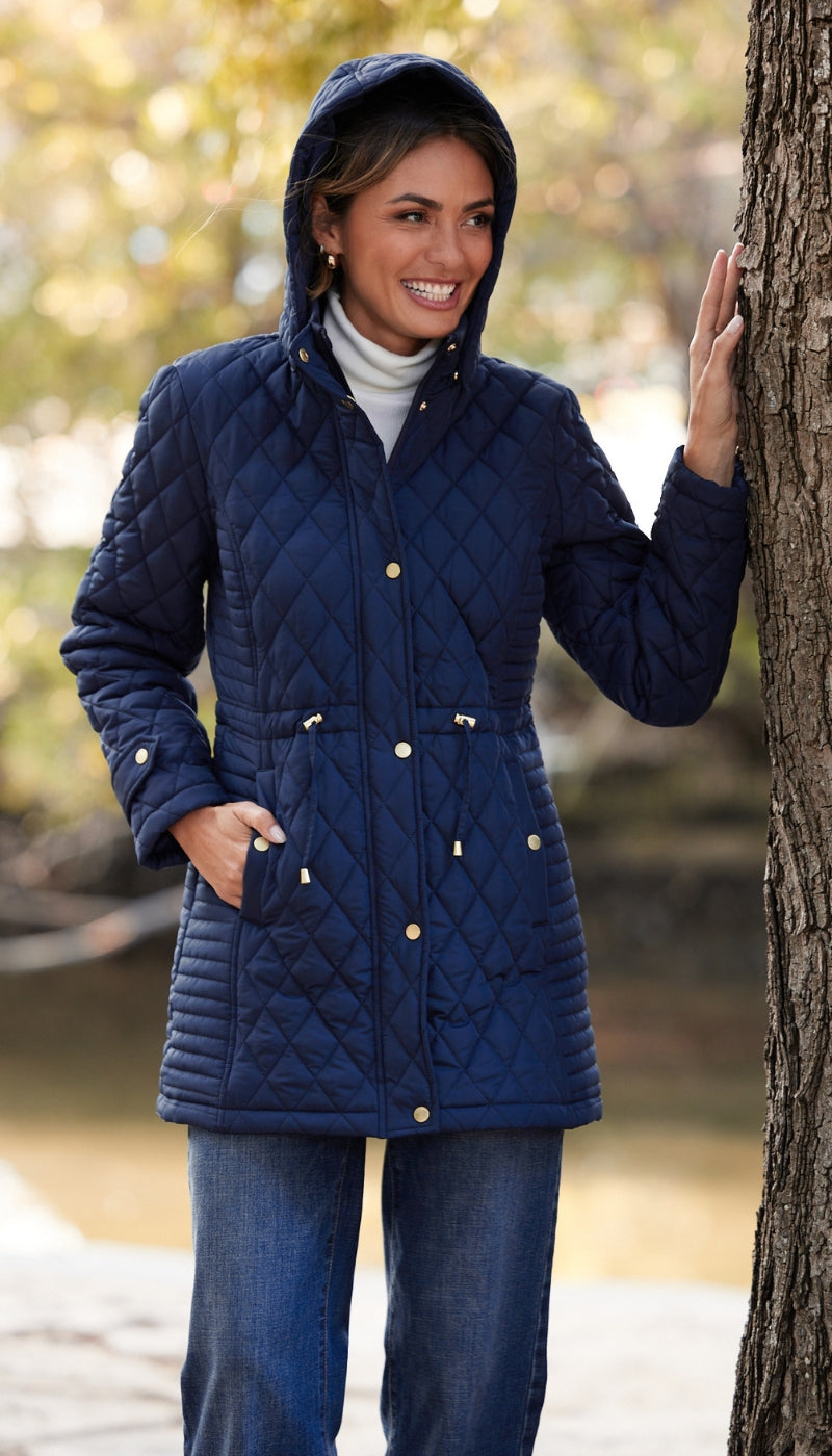 QUILTED WALKER WITH OUTER DRAWCORD