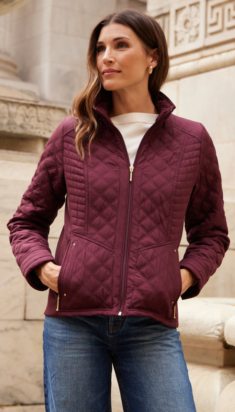 QUILTED JACKET WITH SIDE STRETCH