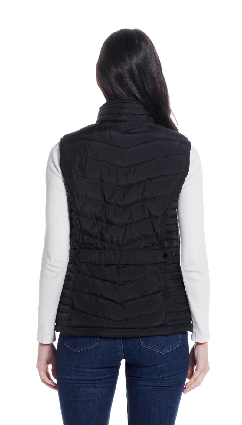 QUILTED PUFFER VEST WITH PLUSH LINING