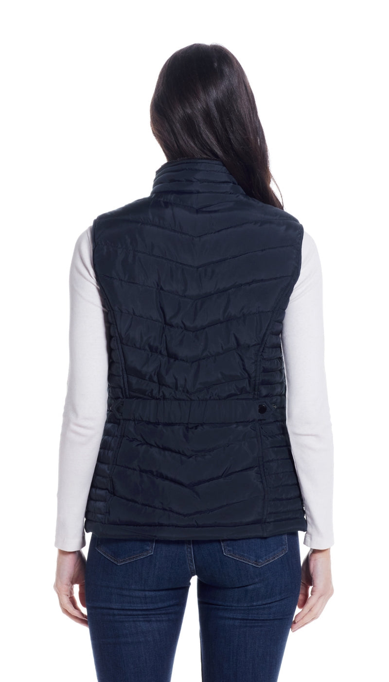 QUILTED PUFFER VEST WITH PLUSH LINING