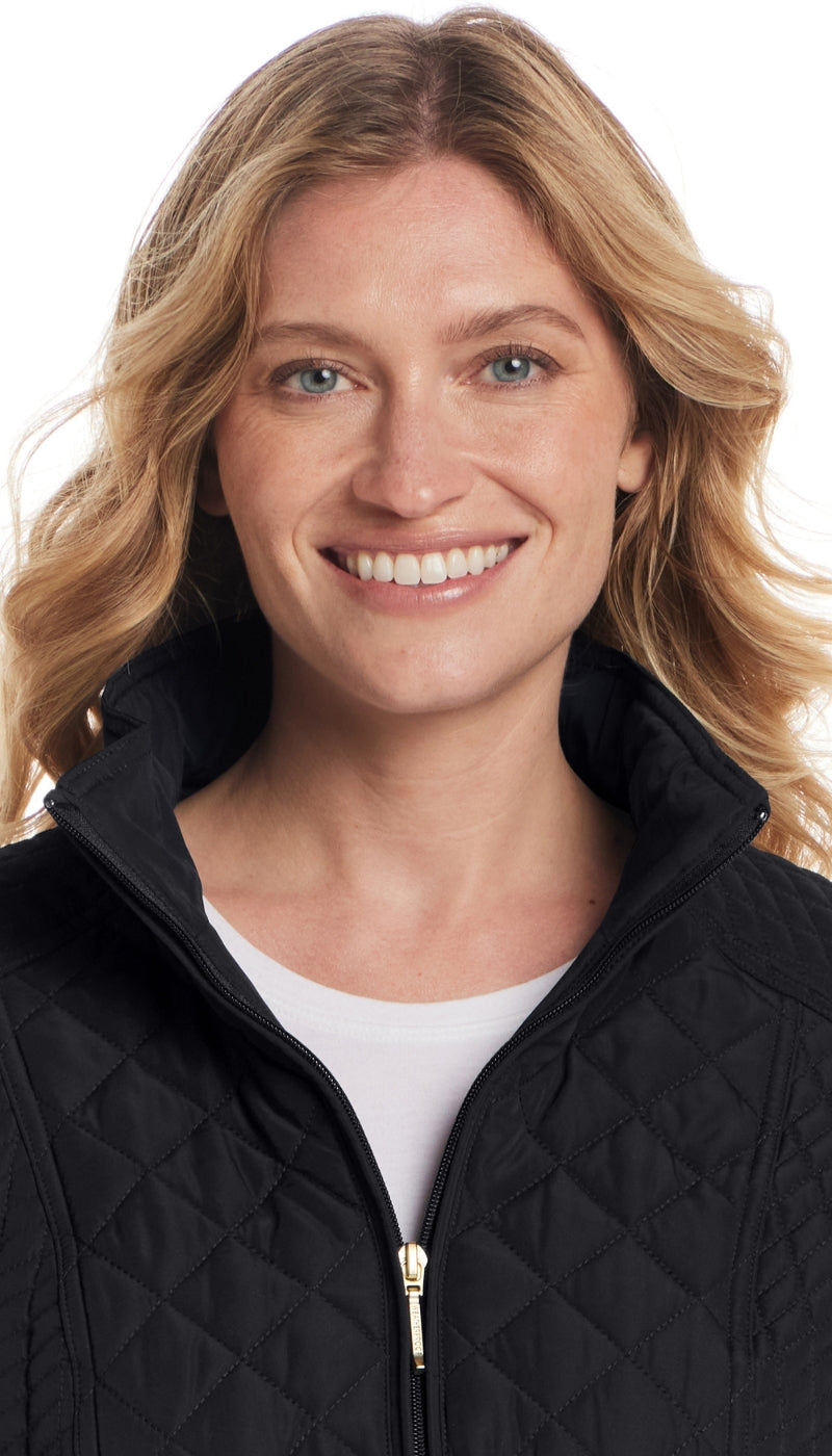 MIXED QUILTED JACKET WITH SIDE STRETCH