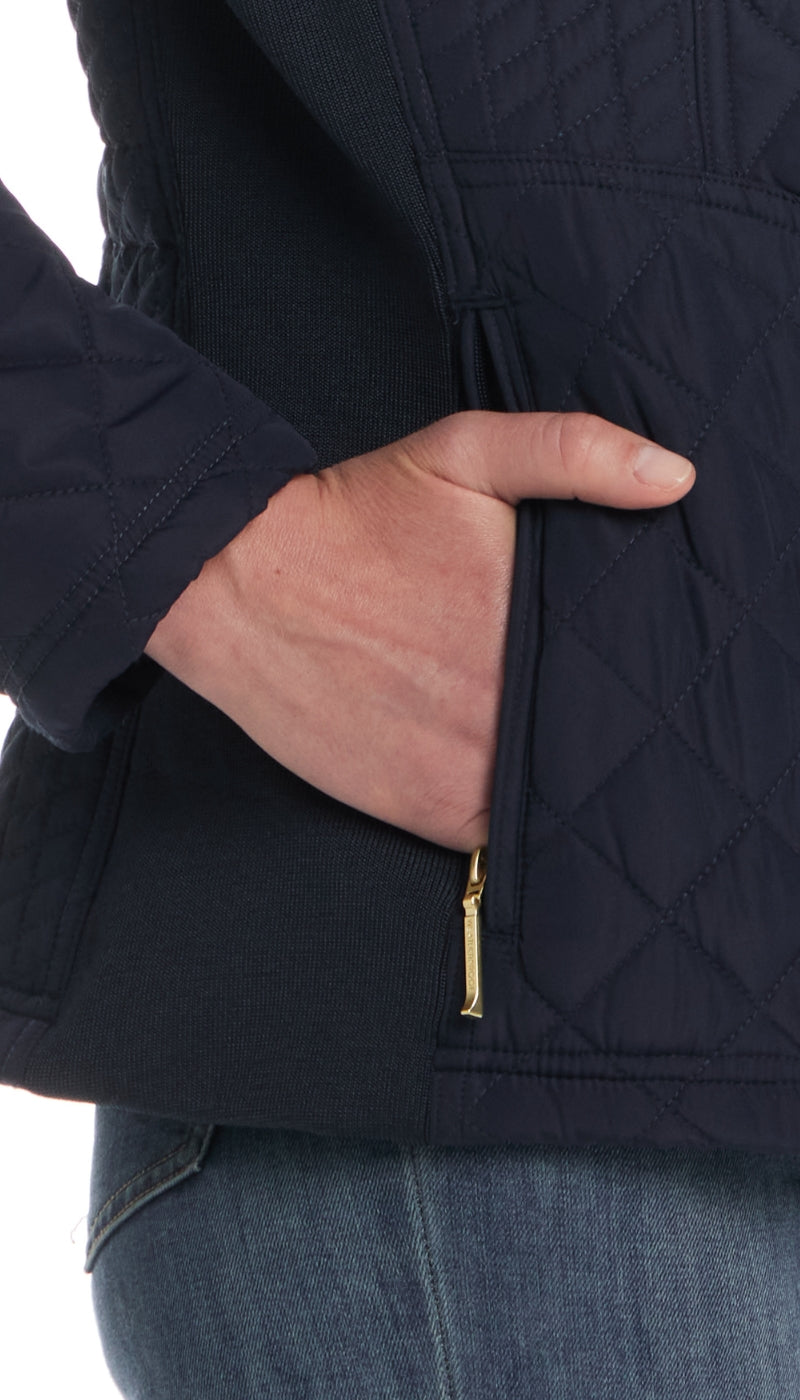 MIXED QUILTED JACKET WITH SIDE STRETCH