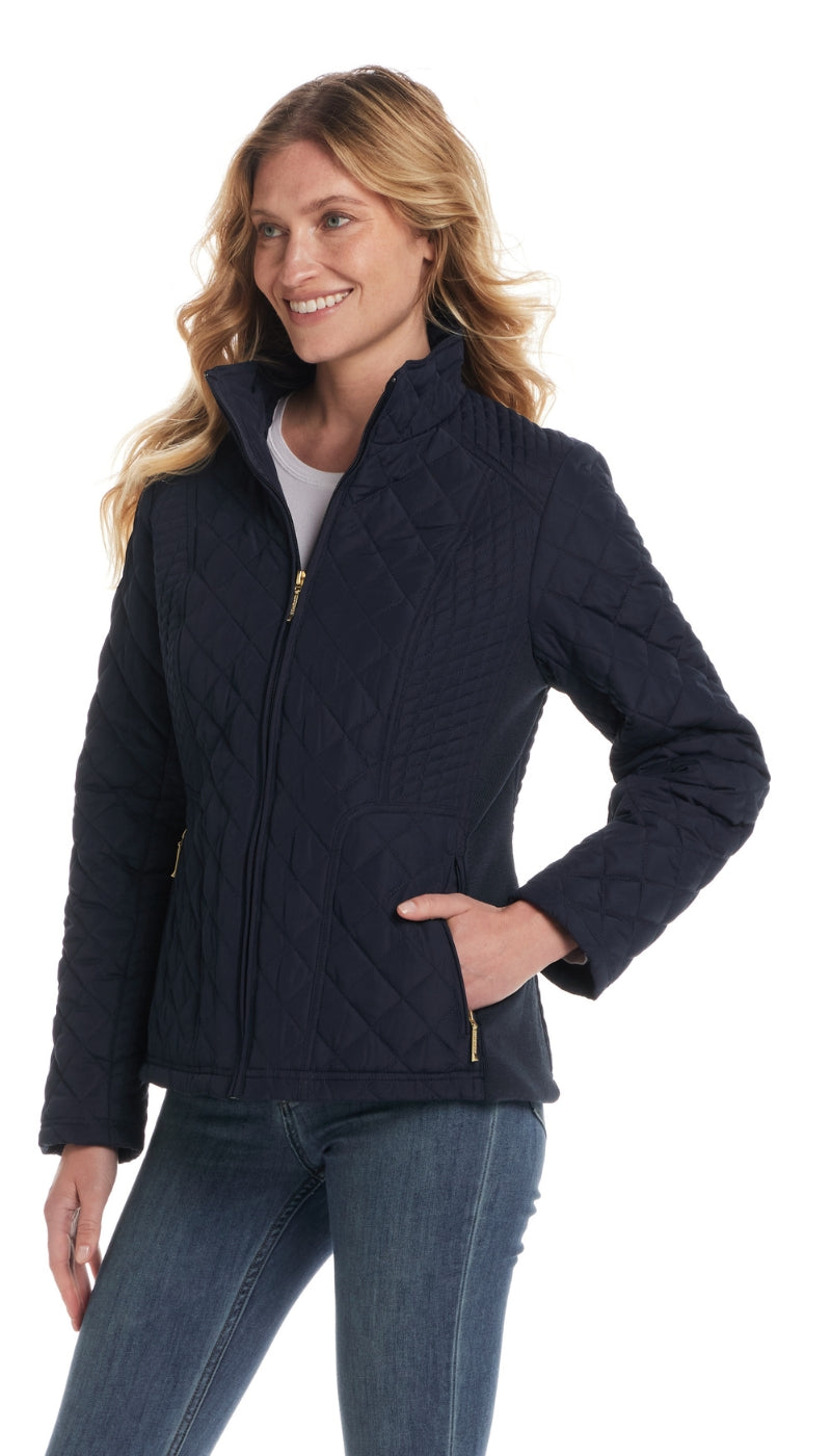 MIXED QUILTED JACKET WITH SIDE STRETCH