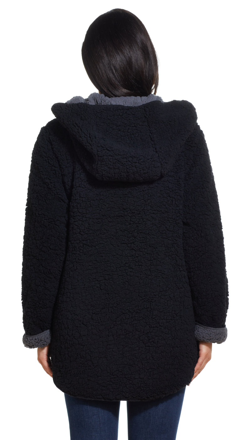 REVERSIBLE COZY FLEECE HOODIE