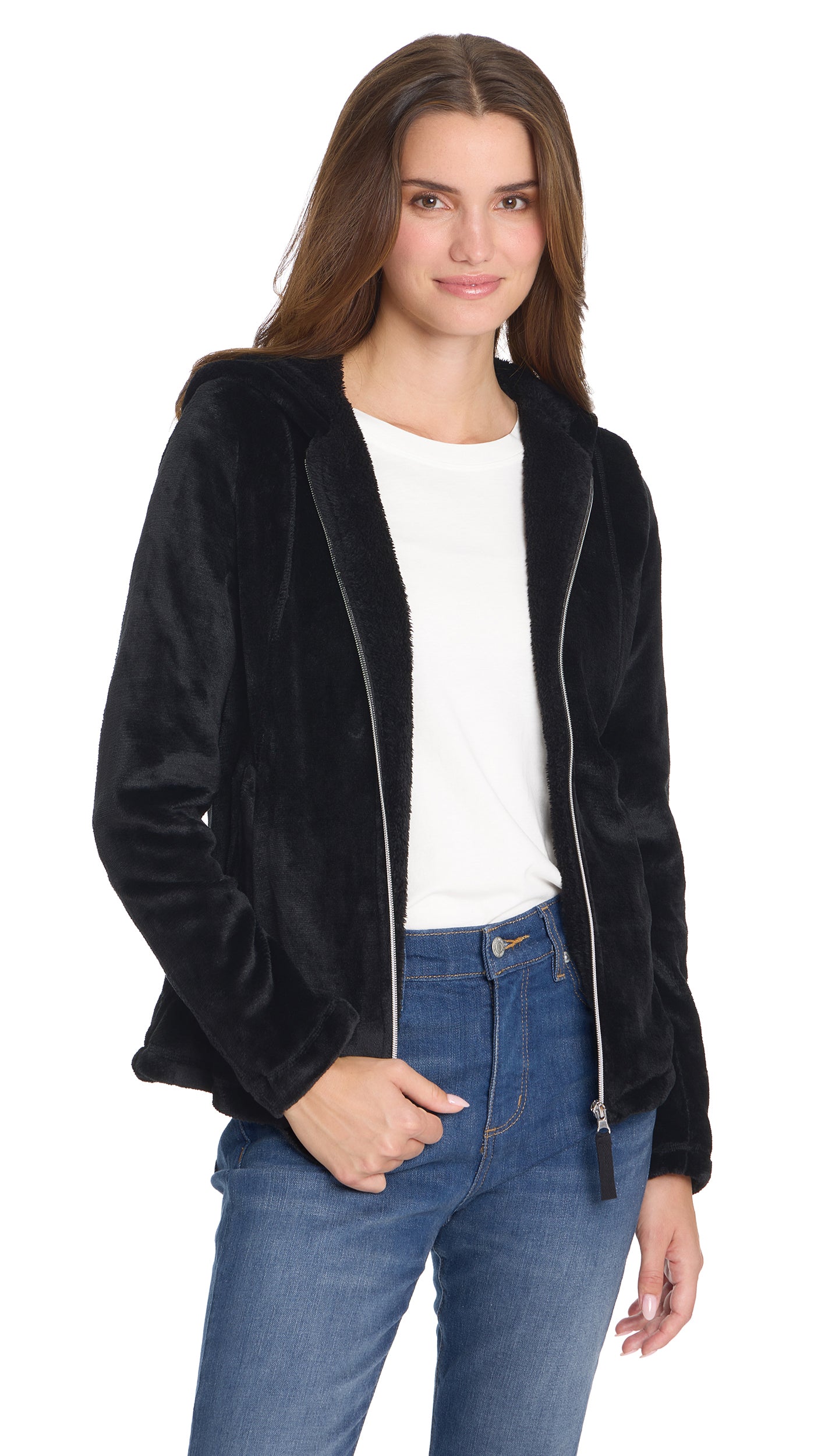 HOODED ZIP UP FLEECE JACKET