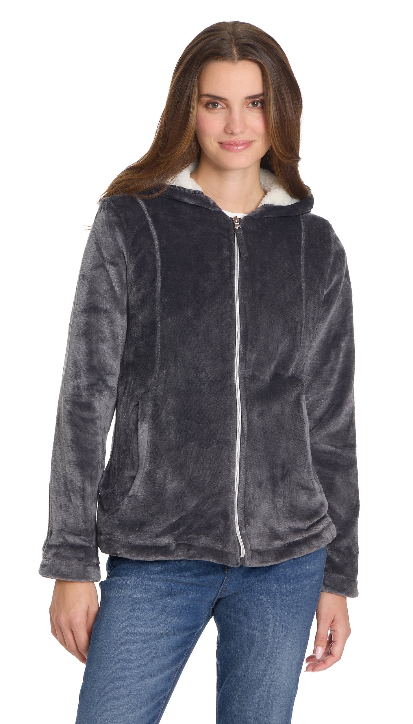 HOODED ZIP UP FLEECE JACKET