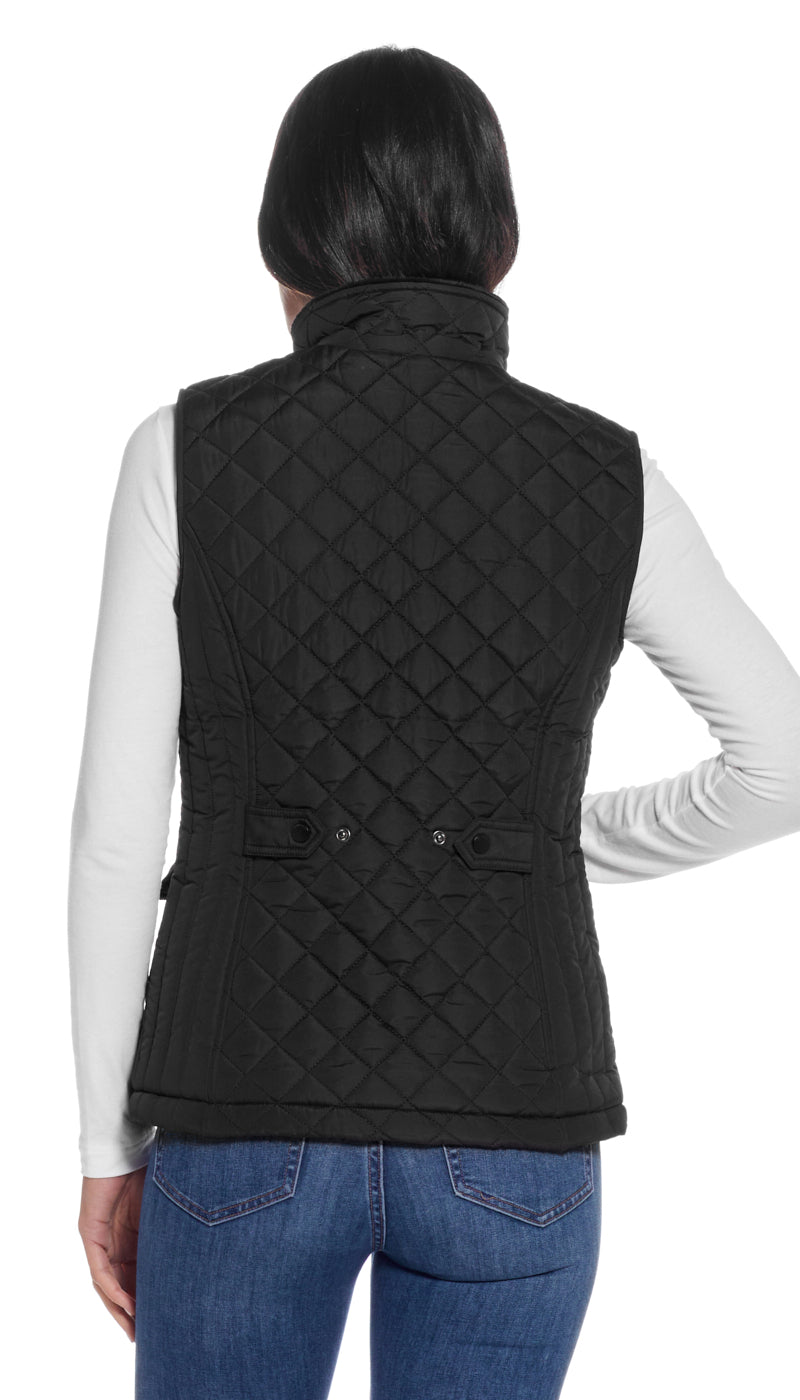 MIXED QUILTED VEST WITH PLUSH LINING