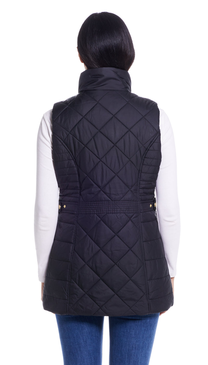 DIAMOND QUILTED LONGLINE VEST