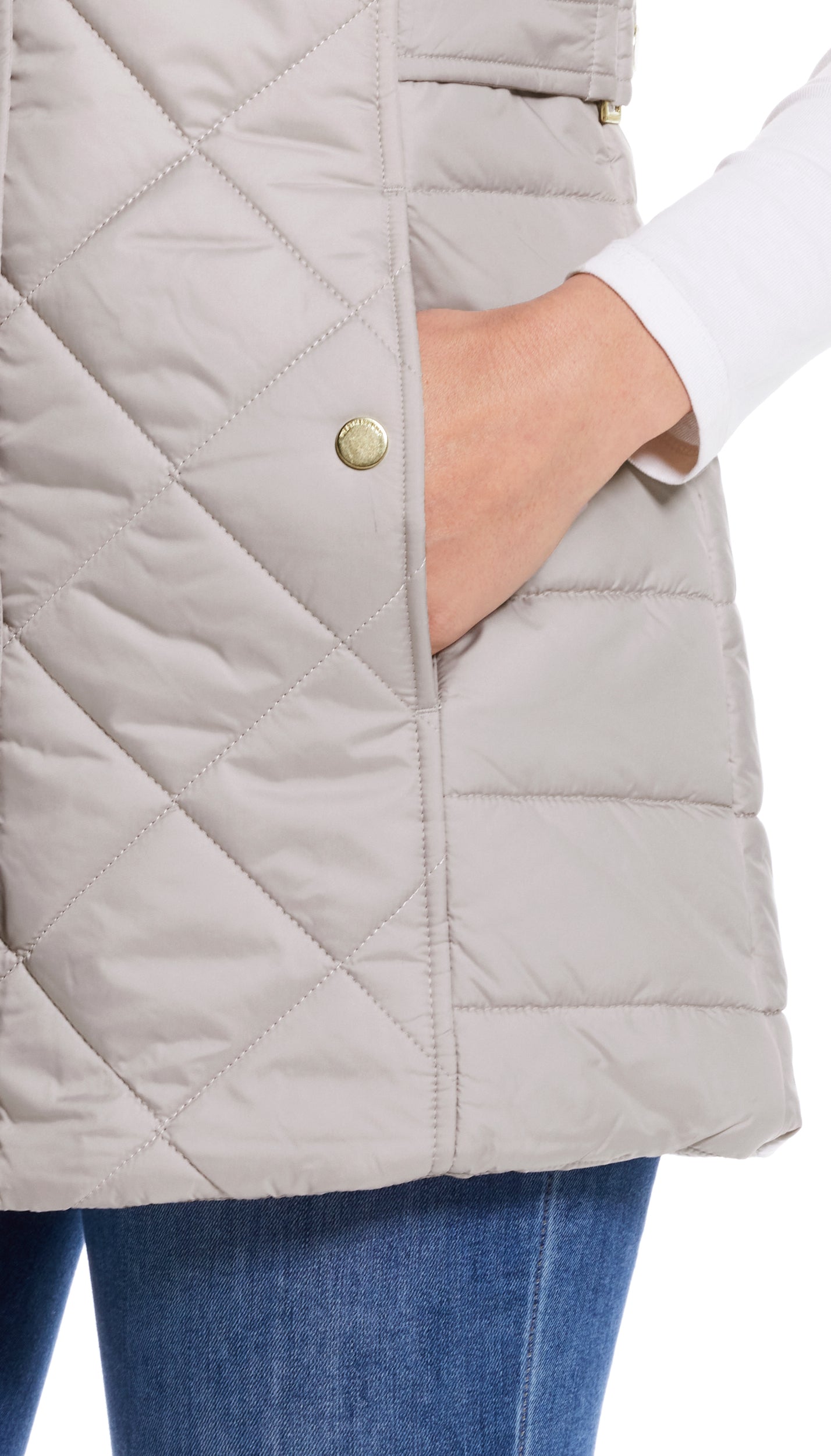 DIAMOND QUILTED LONGLINE VEST