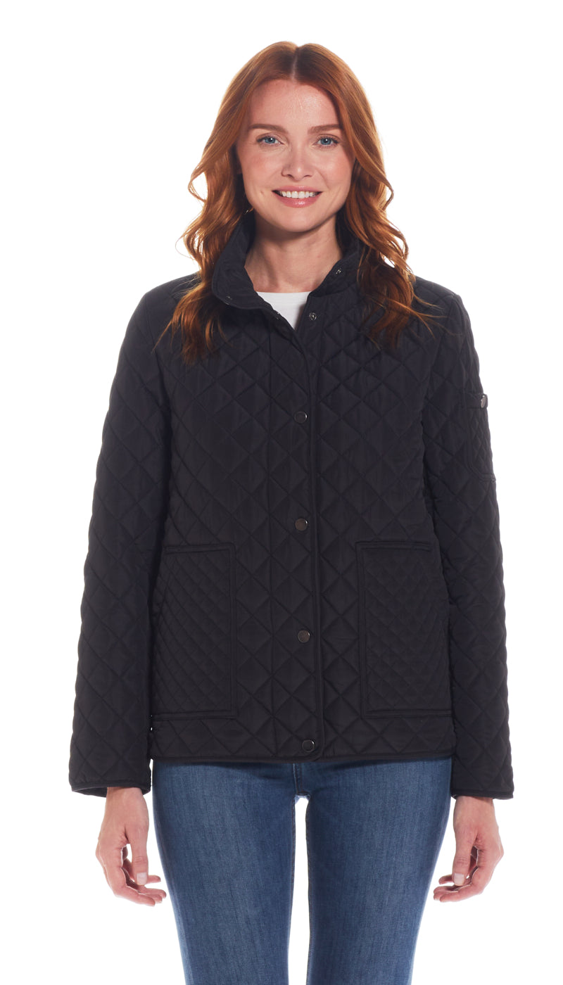 QUILTED SNAP FRONT JACKET