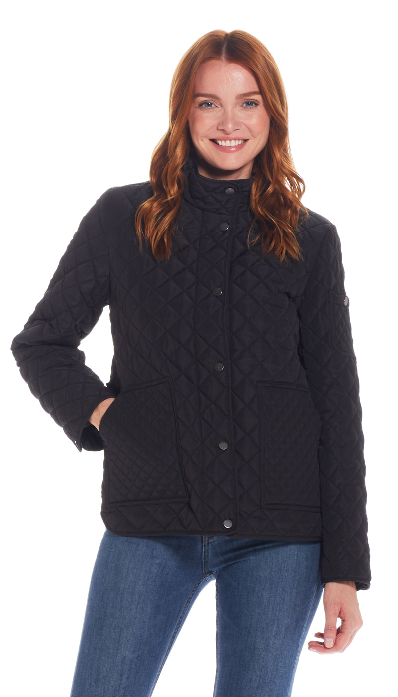 QUILTED SNAP FRONT JACKET