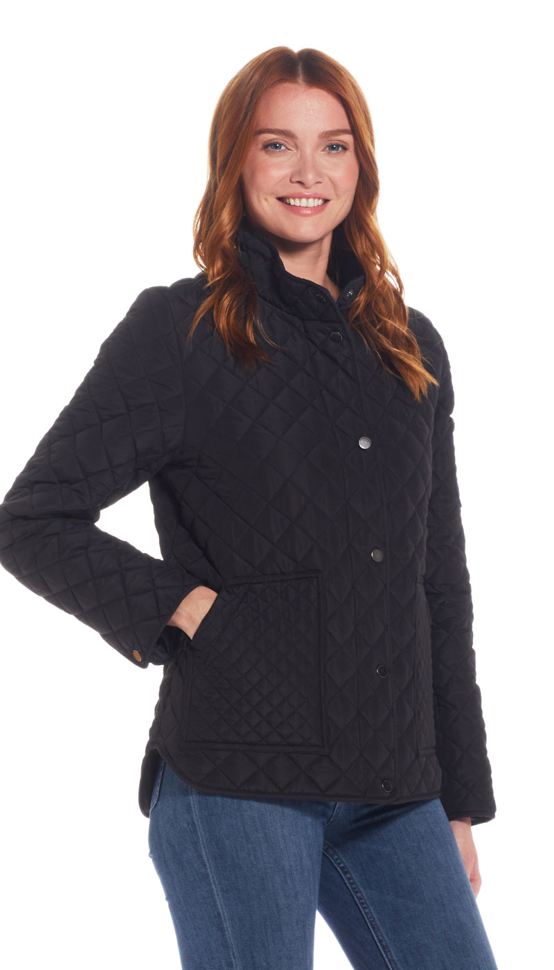 QUILTED SNAP FRONT JACKET