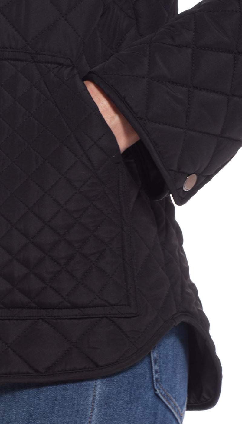 QUILTED SNAP FRONT JACKET